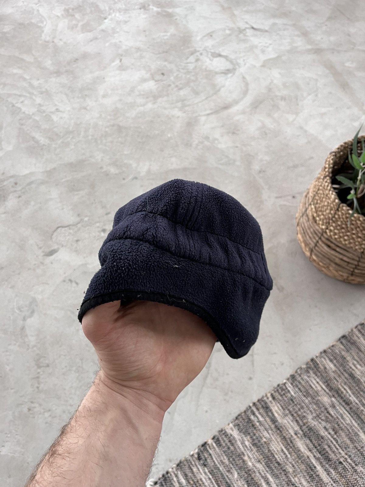 Nike 90s Vintage Nike Navy Blue Fleece cap earflaps Y2K outdoor Size ONE SIZE - 8 Thumbnail