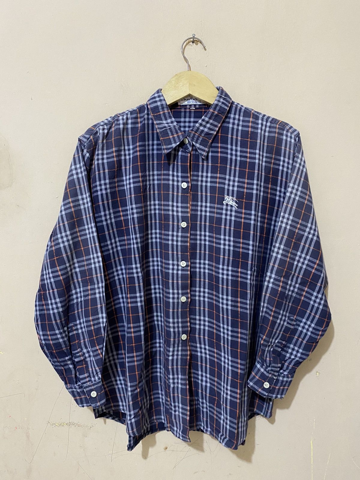 Burberry Vintage Burberrys Nova Check Button Shirt Size L / US 10 / IT 46 - 1 Thumbnail