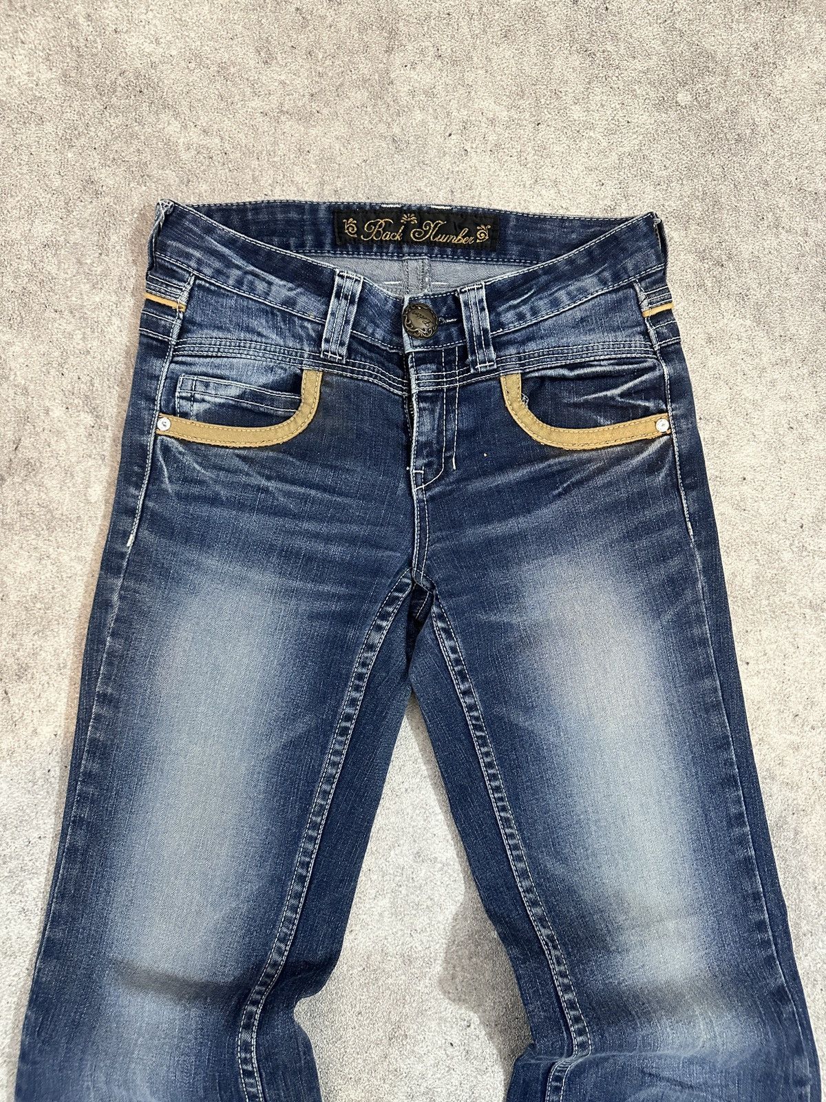 If Six Was Nine × Japanese Brand × Le Grande Bleu (L.G.B.) 90s Vintage Low Rise Back Number Washed Flared Jeans Lgb Size US 29 - 4 Thumbnail