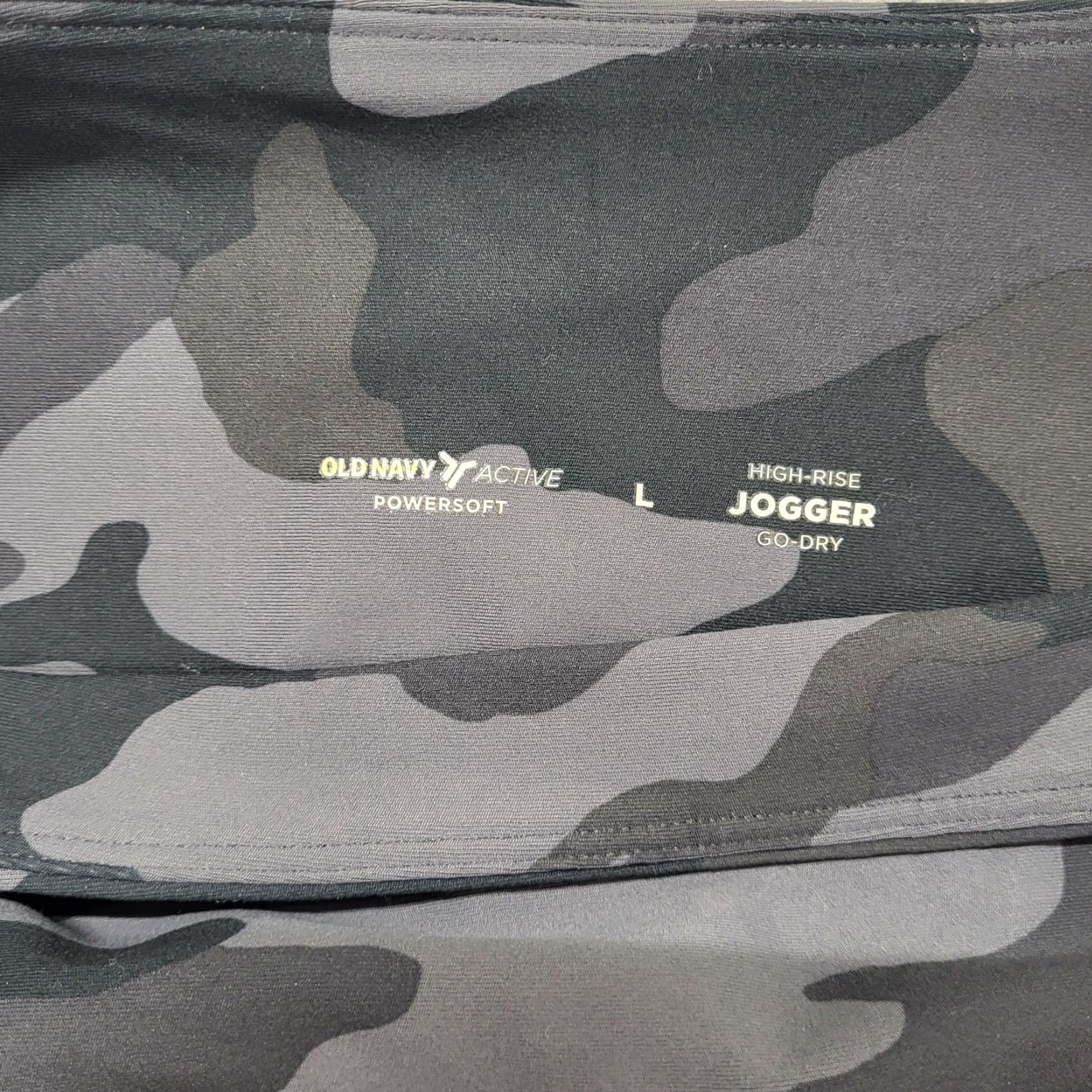 Old Navy Old Navy Active Joggers Women’s Size Large Gray Camouflage Powersoft High-Rise Go-Dry Size 36" / US 14 / IT 50 - 2 Thumbnail