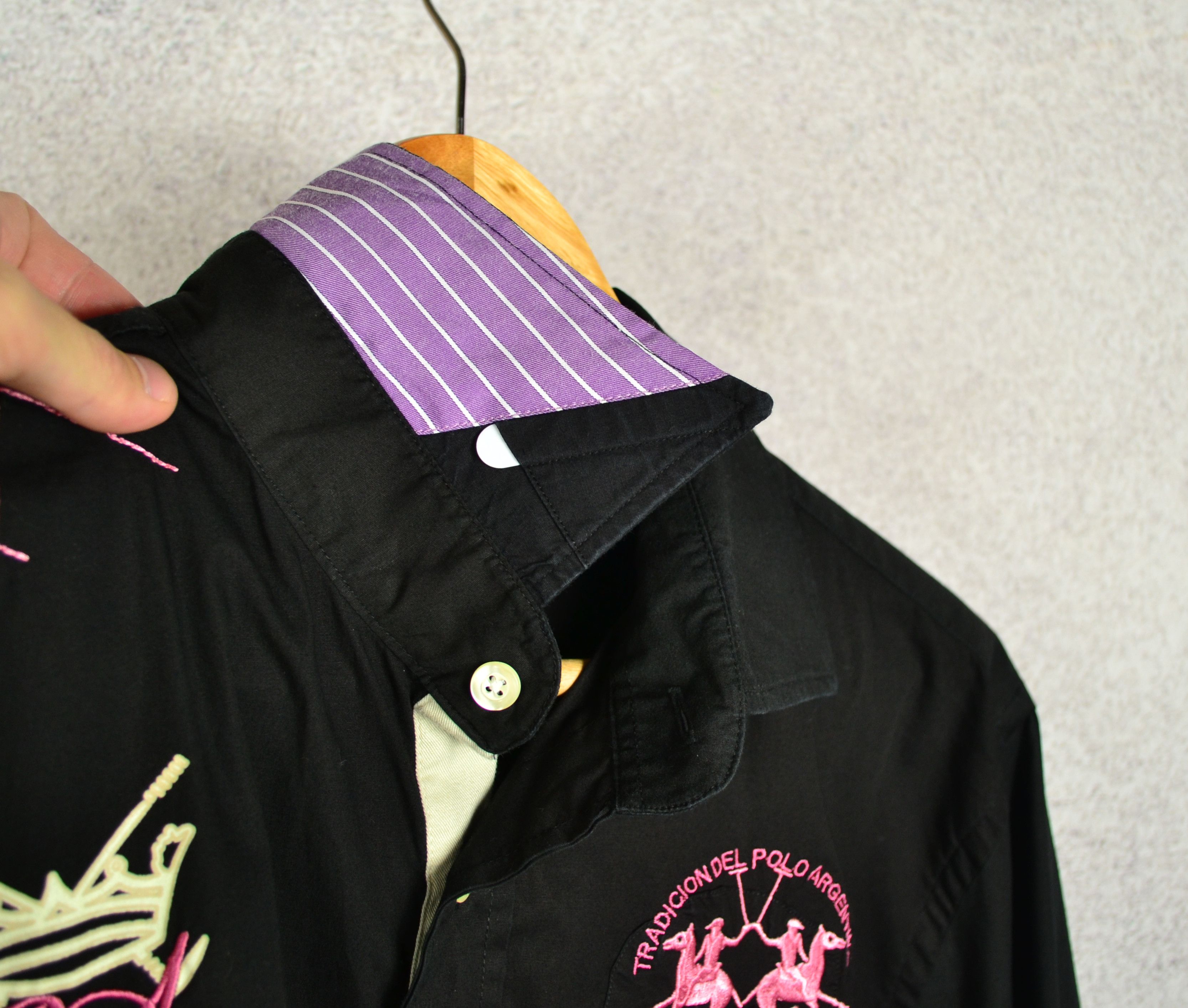 La Martina La Martina Queens Polo Society Black Long Sleeve Shirt Size US XL / EU 56 / 4 - 12 Thumbnail