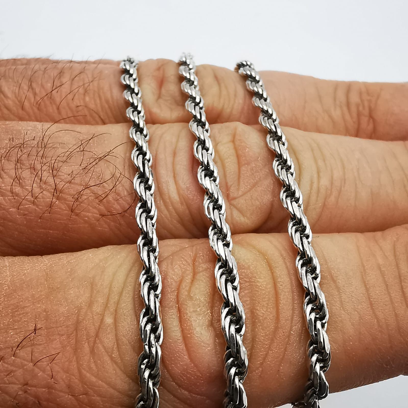 Sterling Silver Vintage Jewelry Chain, 925 Sterling Silver, Signed 13.54g Size ONE SIZE - 4 Thumbnail