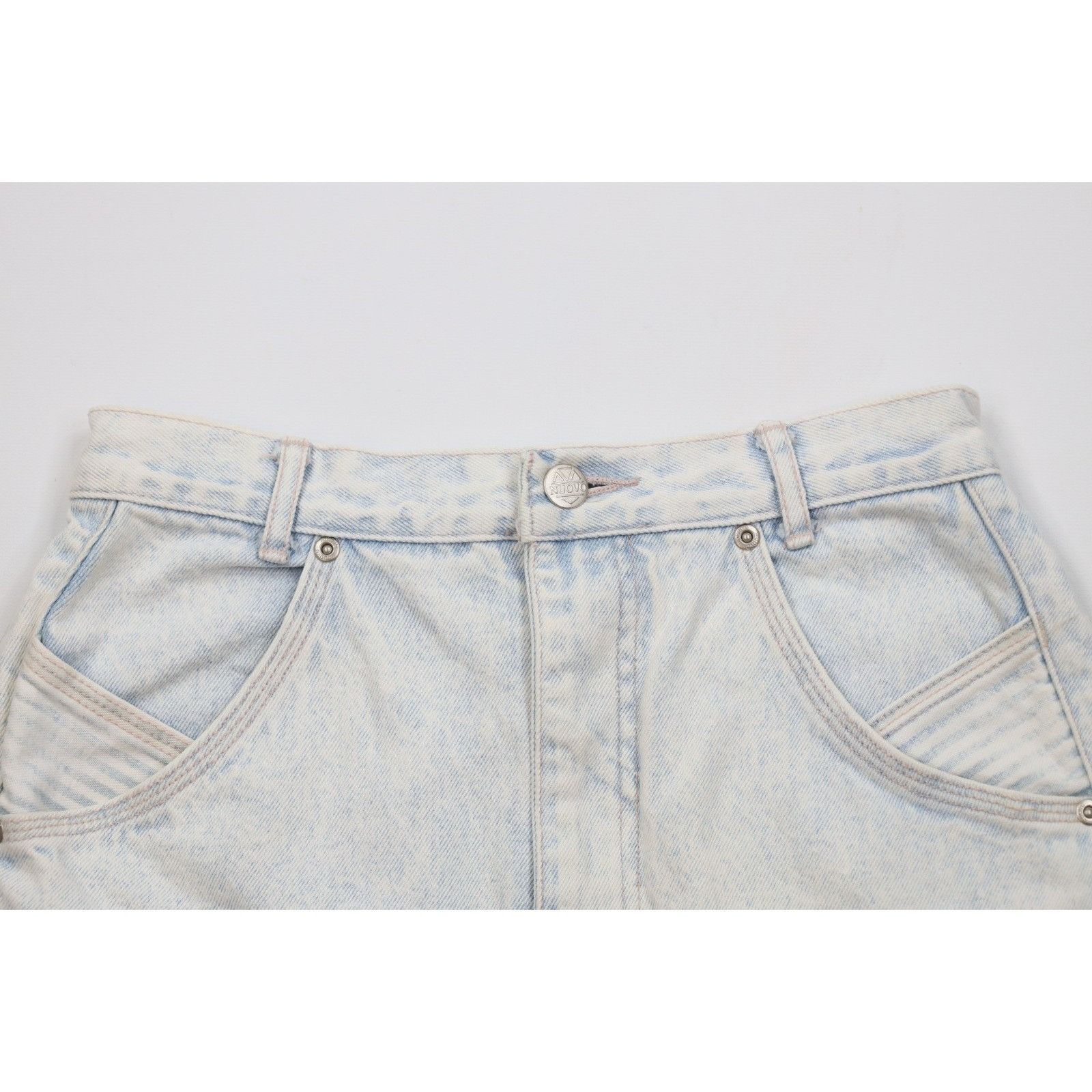 Vintage Vintage 90s Streetwear Faded Acid Wash Denim Jean Skirt Size 28" / US 6 / IT 42 - 2 Thumbnail