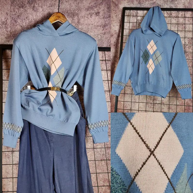 Dior Dior Blue Wool Blend Logo Pullover Sweater 0089 Size L / US 10 / IT 46 - 1 Thumbnail