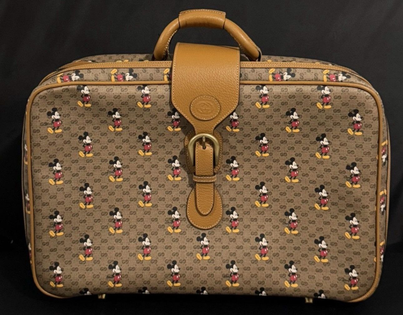 Gucci X Mickey Mouse Disney Printed Canvas Suitcase 424501