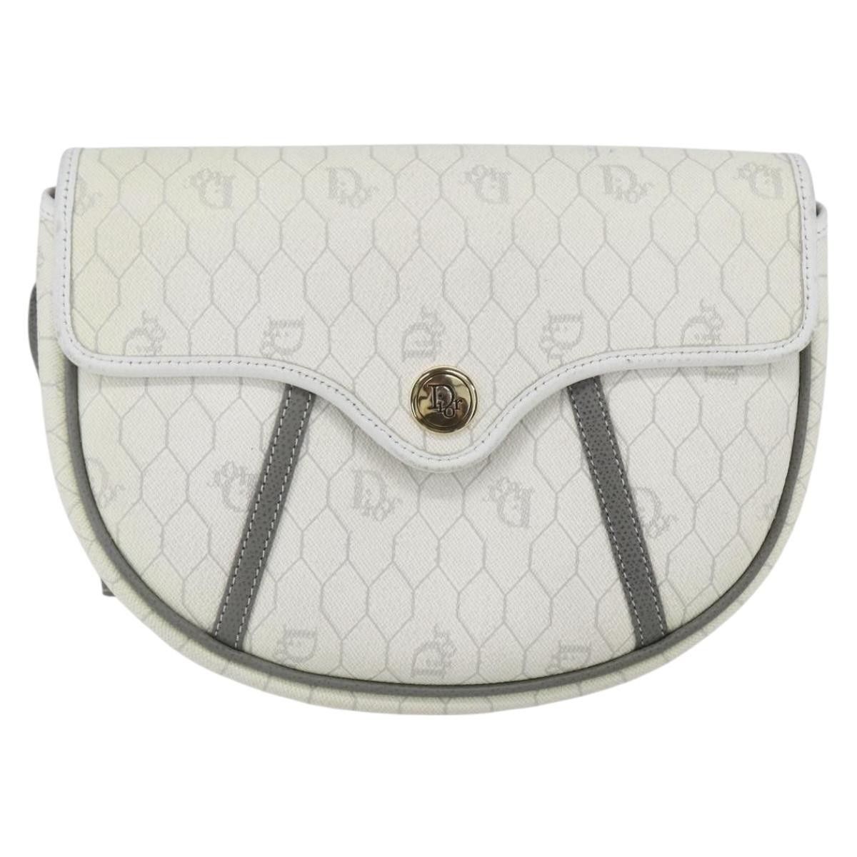 Christian Dior Vintage Honeycomb Flap Crossbody Bag Coated Canvas