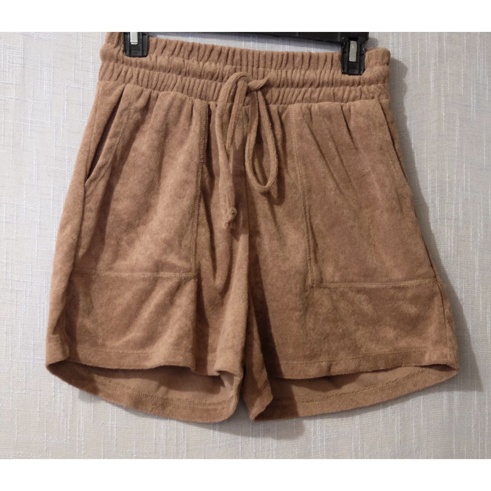 Vintage Zenana Brown Women's M Terry Cloth Shorts Casual Slim Fit Cotton/Polyester H86-15 4 Inseam Rem Size 32" / US 10 / IT 46 - 2 Thumbnail