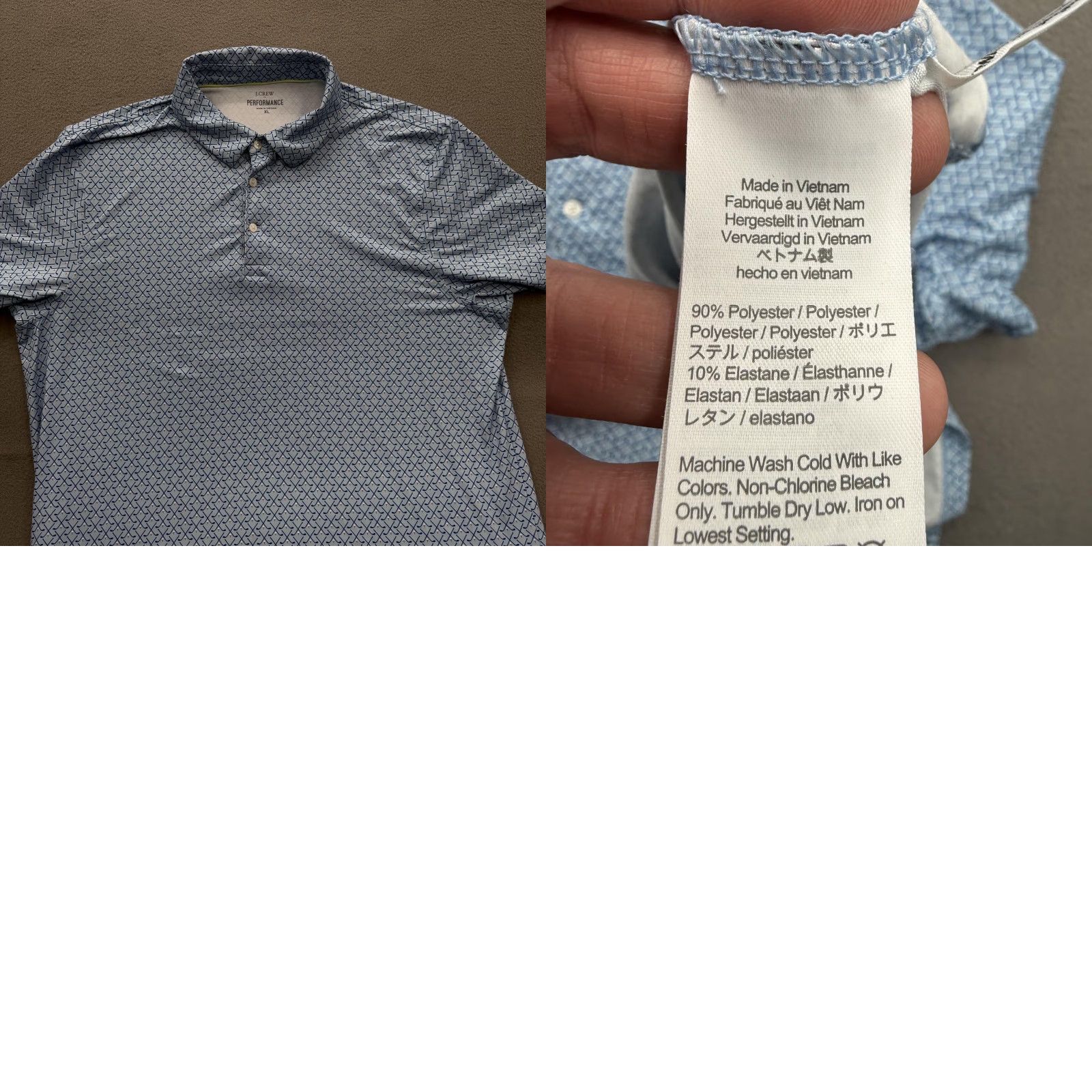 J.Crew J.Crew Performance Polo Shirt Mens XL Blue Golf Club Print Stretch Athletic Golf Shirt Size US XL / EU 56 / 4 - 8 Thumbnail