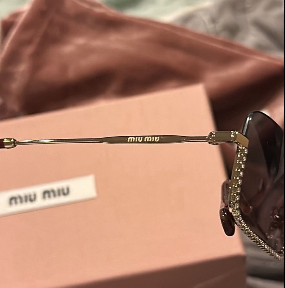 Miu Miu Miu Miu 55mm Rectangular Sunglasses Purple Gradient Lenses Size ONE SIZE - 11 Thumbnail