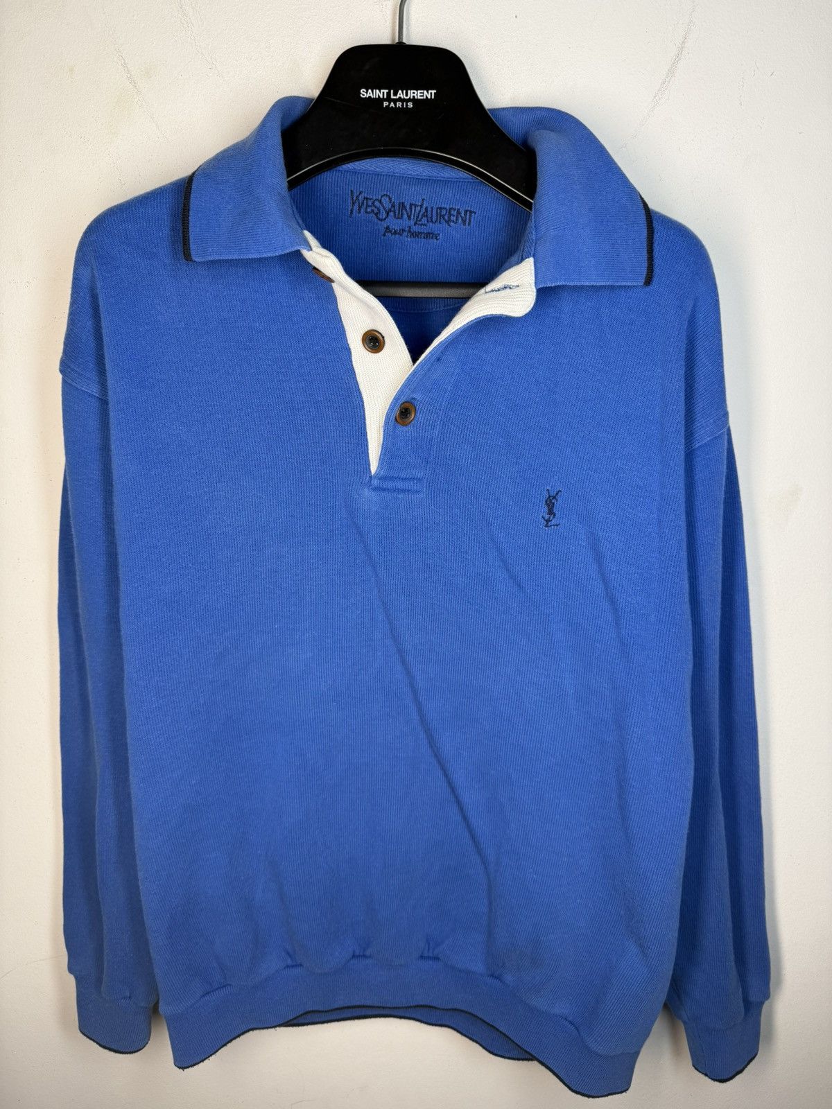 Yves Saint Laurent 90s YSL Sweatshirt 1/4 Quarter Zip y2k Sweater Old Money Size US M / EU 48-50 / 2 - 2 Thumbnail