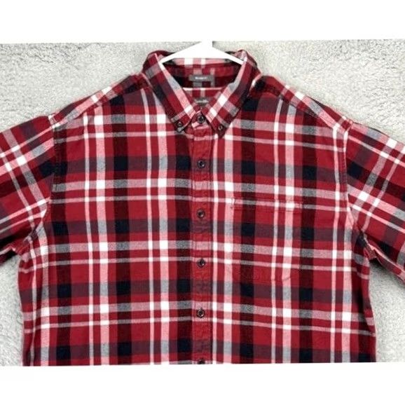 Eddie Bauer Eddie Bauer Flannel Shirt Mens Large Tall Red Black Plaid Button-Down Relaxed Cotton Shirt Size US L / EU 52-54 / 3 - 3 Thumbnail