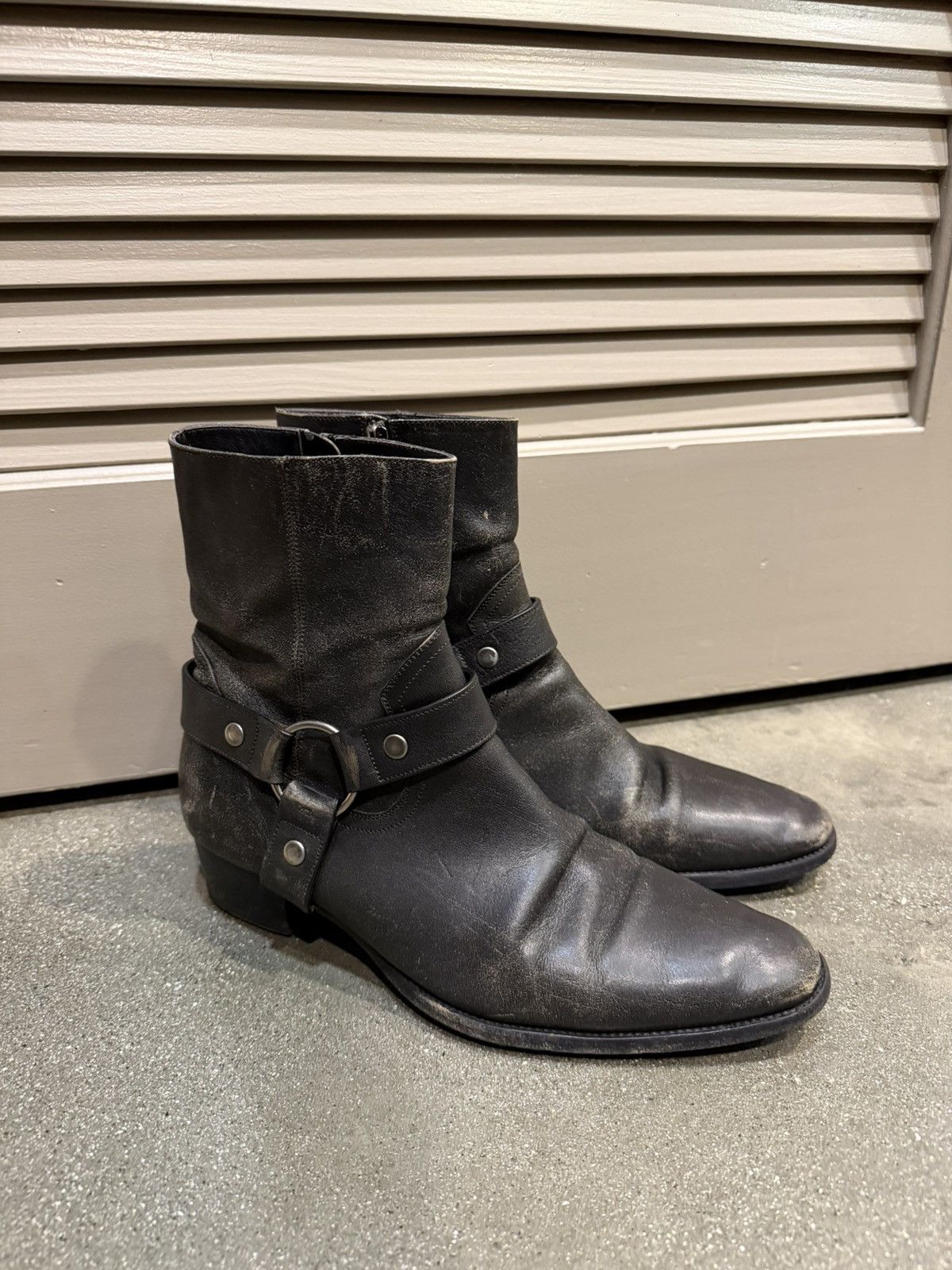 Saint Laurent Paris BNIB Silver Leather Lukas Boots 42 | Grailed