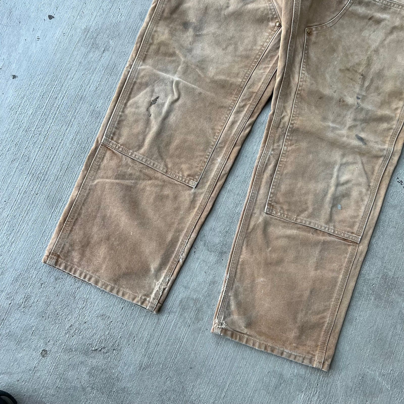 Carhartt × Vintage Carhartt faded brown double knee work wear carpenter pants Size US 31 - 3 Thumbnail
