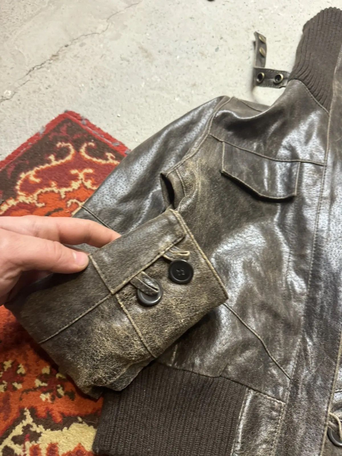 Japanese Brand Vintage Y2K BAY Ostrich Skin Leather Collar IfSixWas Style Size US S / EU 44-46 / 1 - 7 Thumbnail
