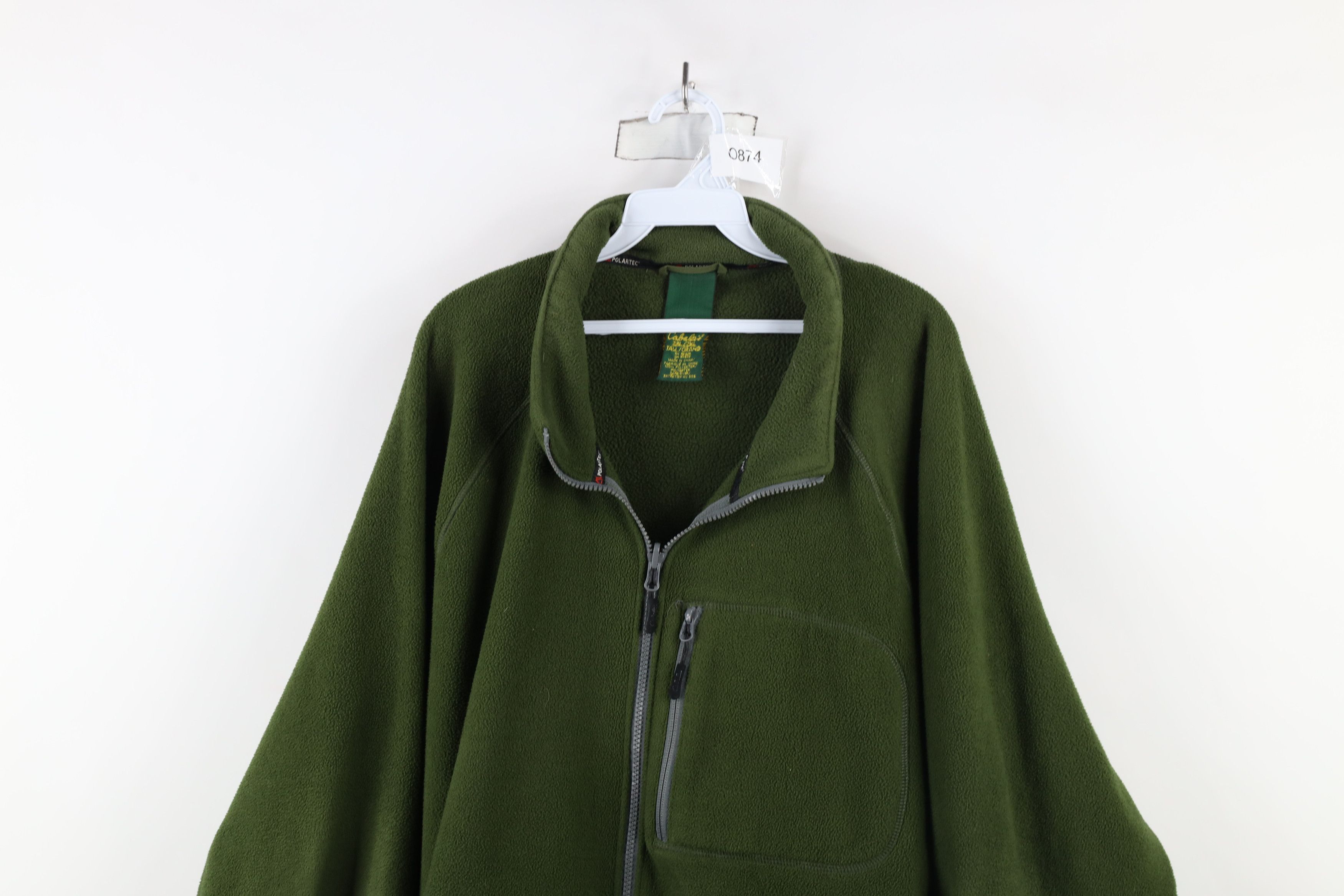 Cabelas × Vintage Vintage Cabelas Polartec Fleece Full Zip Jacket Green Size US XXL / EU 58 / 5 - 2 Thumbnail