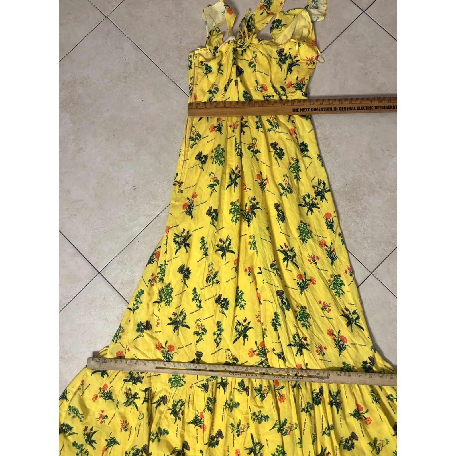 Vintage VINTAGE? (No) - ModCloth Dress Womens Medium Yellow Floral Botanical Maxi Sundress Summer Beach Size M / US 6-8 / IT 42-44 - 7 Thumbnail