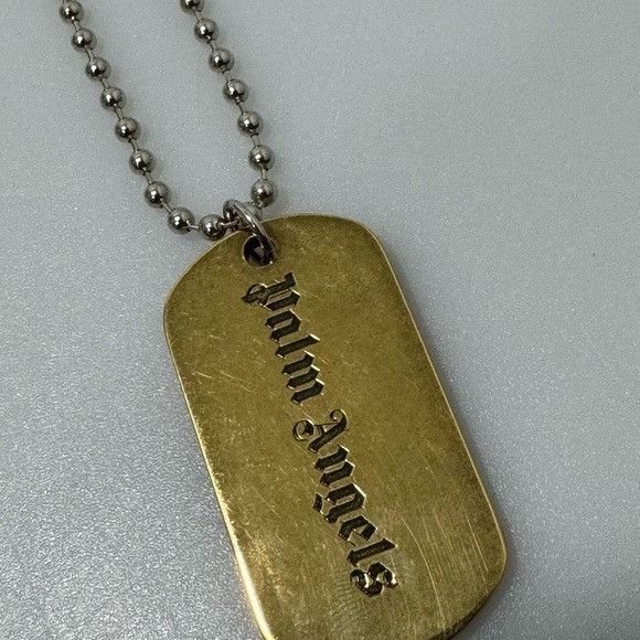 Palm Angels Palm Angels Military Logo-Engraver Tag Necklace Gold Size ONE SIZE - 3 Thumbnail