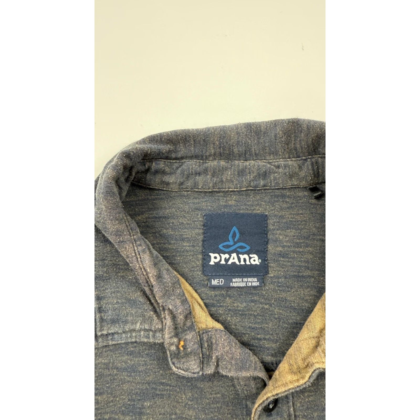 Prana prAna Shirt Mens M Gray Button-Up Casual Organic Cotton Recycled Polyester Blend Size US M / EU 48-50 / 2 - 4 Thumbnail
