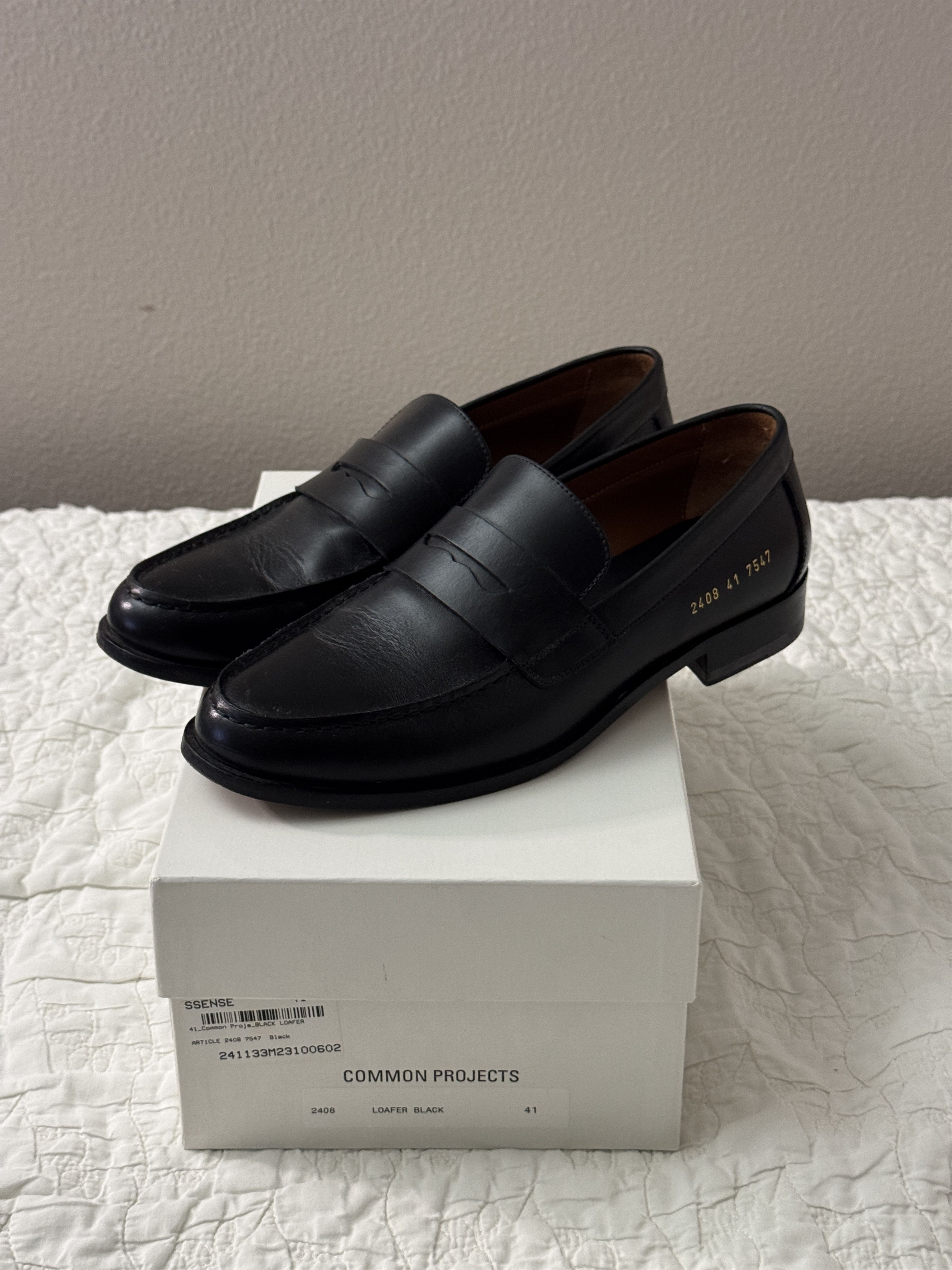 Common Projects Common Projects Black Leather Penny Loafers Size 41 8US Size US 8 / EU 41 - 1 Thumbnail