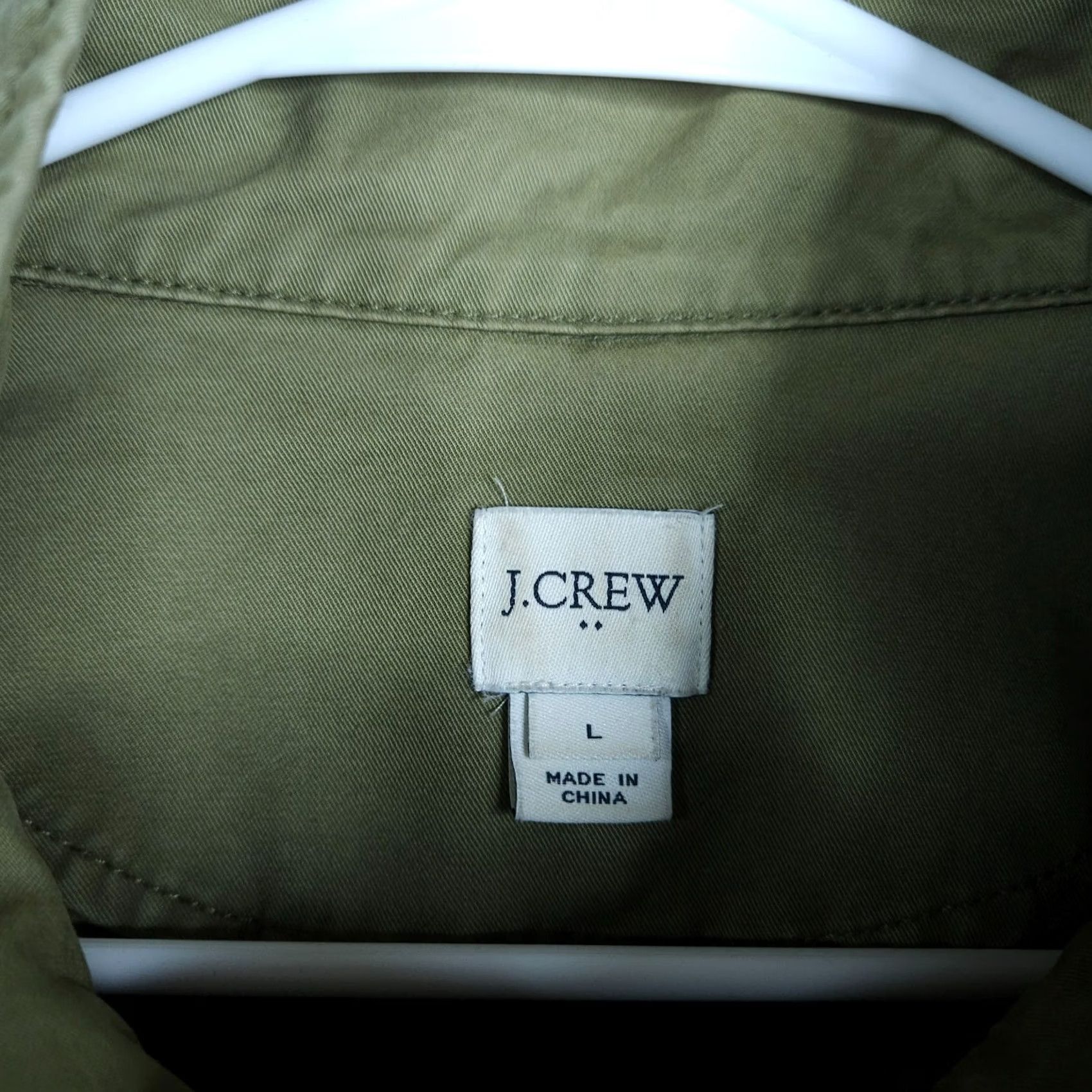 J.Crew J.CREW Jacket Green Standing Collar Full zip Pockets Unlined Size L Womens Shirt? (Note: This line would be corrected below) Size L / US 10 / IT 46 - 3 Thumbnail