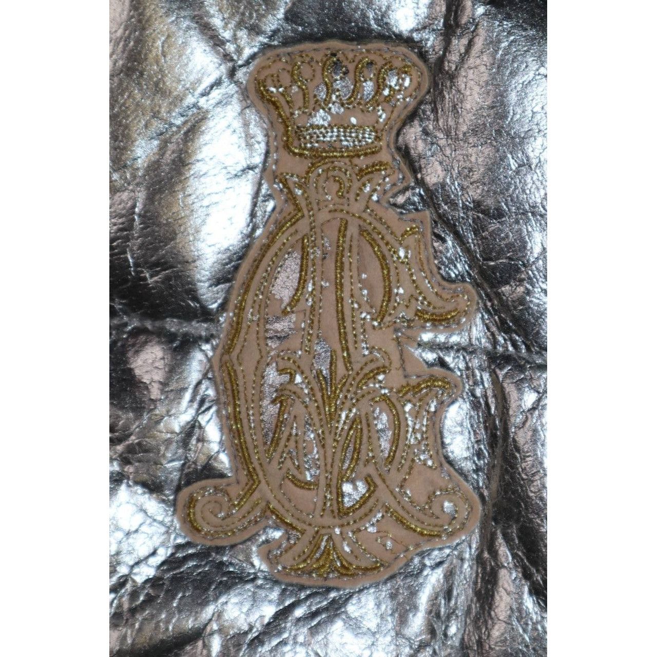 Christian Audigier Y2K Metallic Leather Puffer Jacket Gold Eagle Logo Sz M Size US M / EU 48-50 / 2 - 7 Thumbnail
