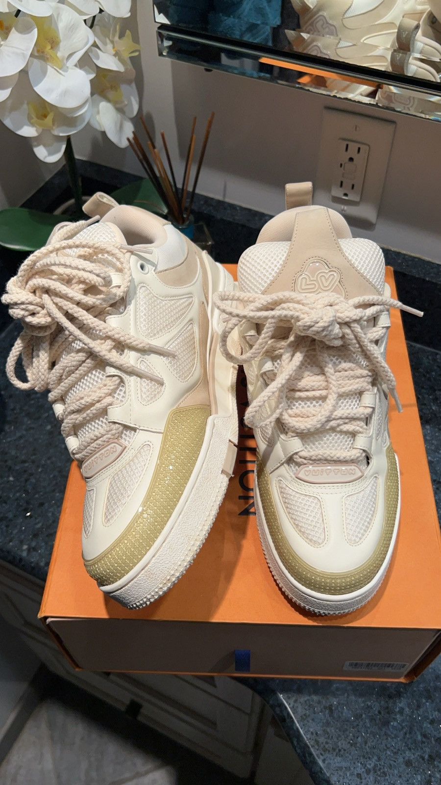 Louis Vuitton Louis Vuitton Skate Trainer ‘Tan/White’ Size 9LV With Box Size US 9 / EU 42 - 12 Thumbnail