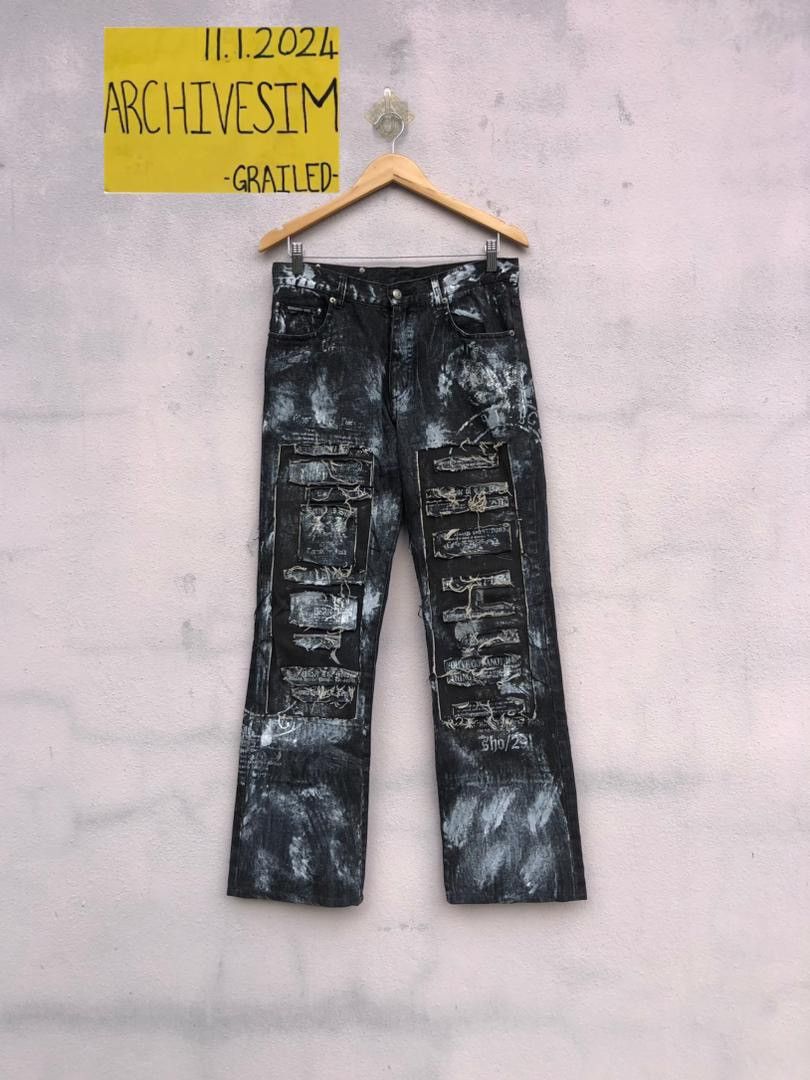 Japanese Brand Berning Sho Distressed Poem Jeans Size US 30 / EU 46 - 2 Thumbnail