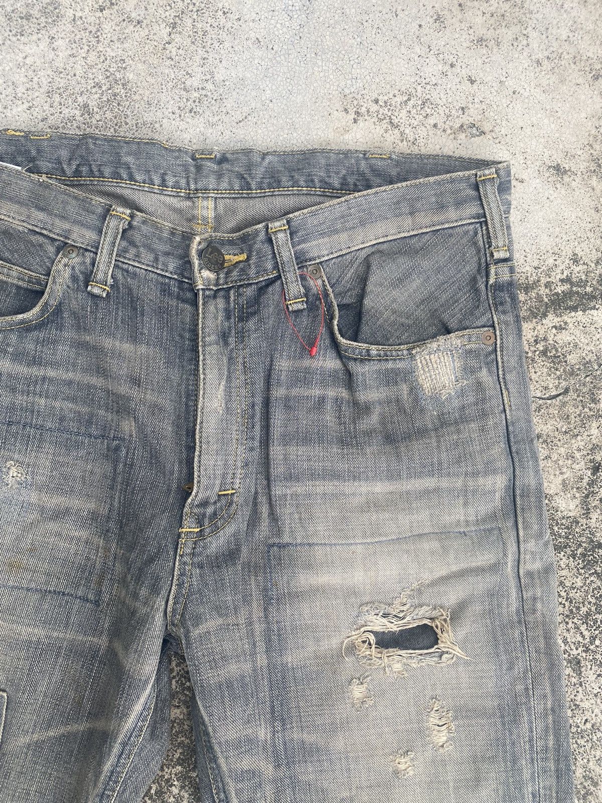 If Six Was Nine × Lee Flare Jeans Lee Distress Patchwork Clawmark Mud Bootcut Size US 32 / EU 48 - 9 Thumbnail