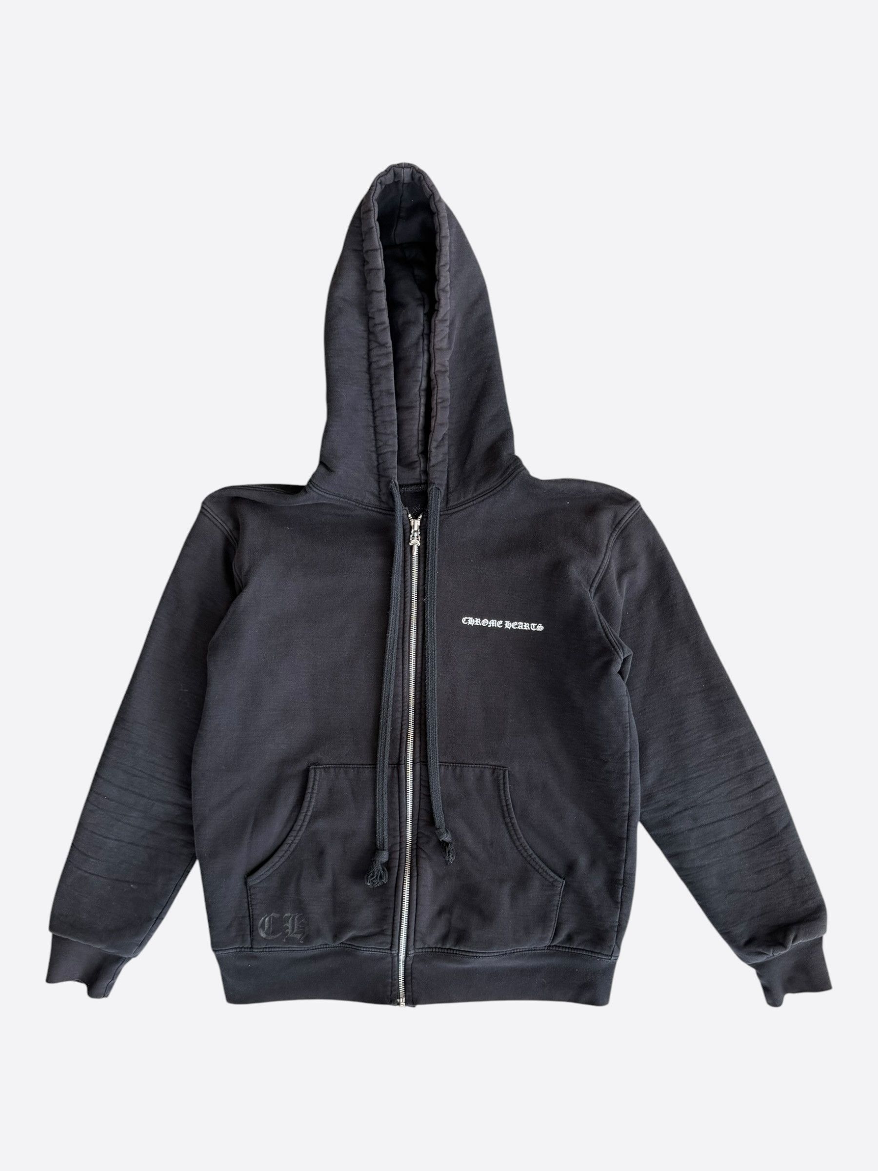 Chrome Hearts Black & White Malibu Cross Logo Zip Up Thermal Hoodie Size US S / EU 44-46 / 1 - 2 Thumbnail