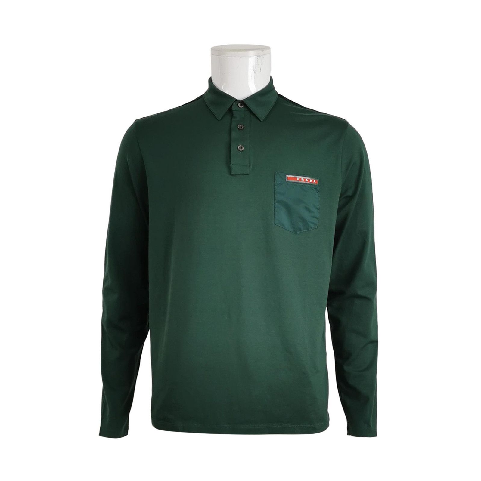 Prada Logo Long Sleeve Polo Shirt 0089