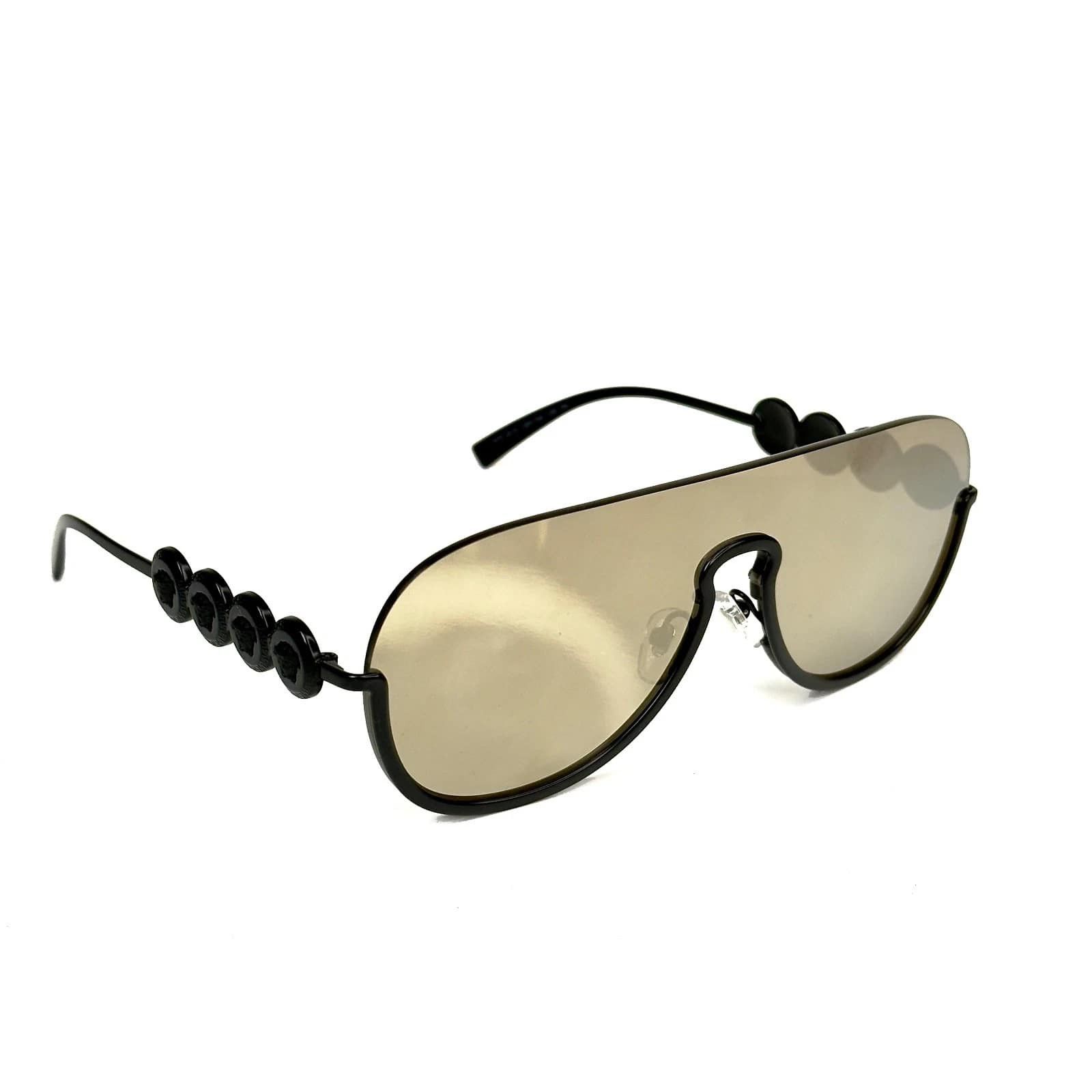 Versace VERSACE VE2215 2215 Black Coin Medusa Stud Gold Sunglasses Size ONE SIZE - 5 Thumbnail