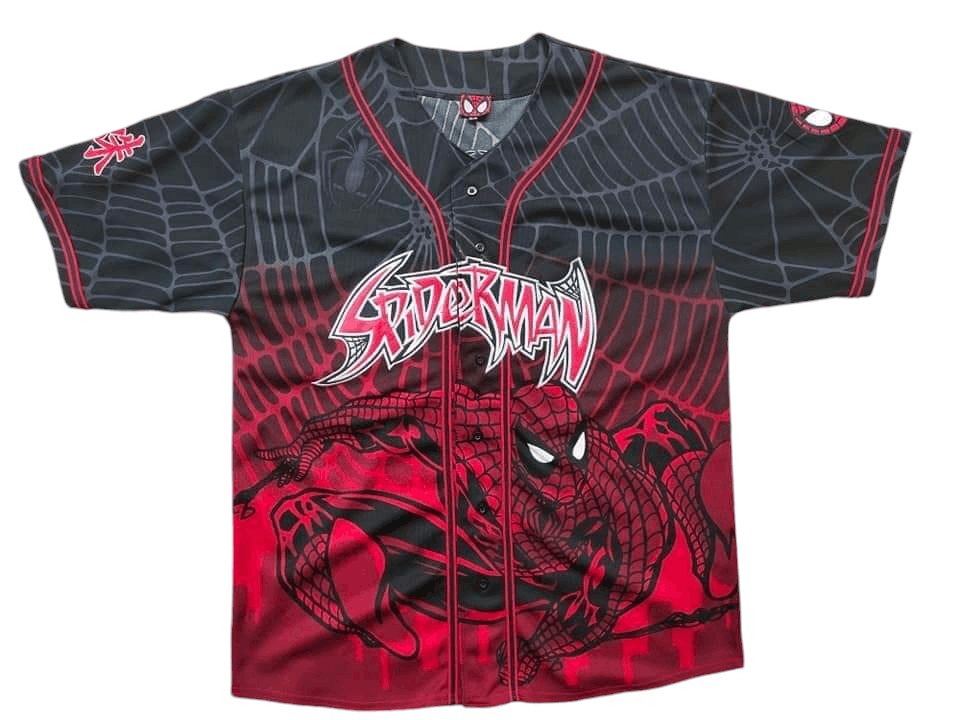 Marvel Comics Vintage Y2K Spiderman Baseball Jersey Overprint Size US XL / EU 56 / 4 - 2 Thumbnail