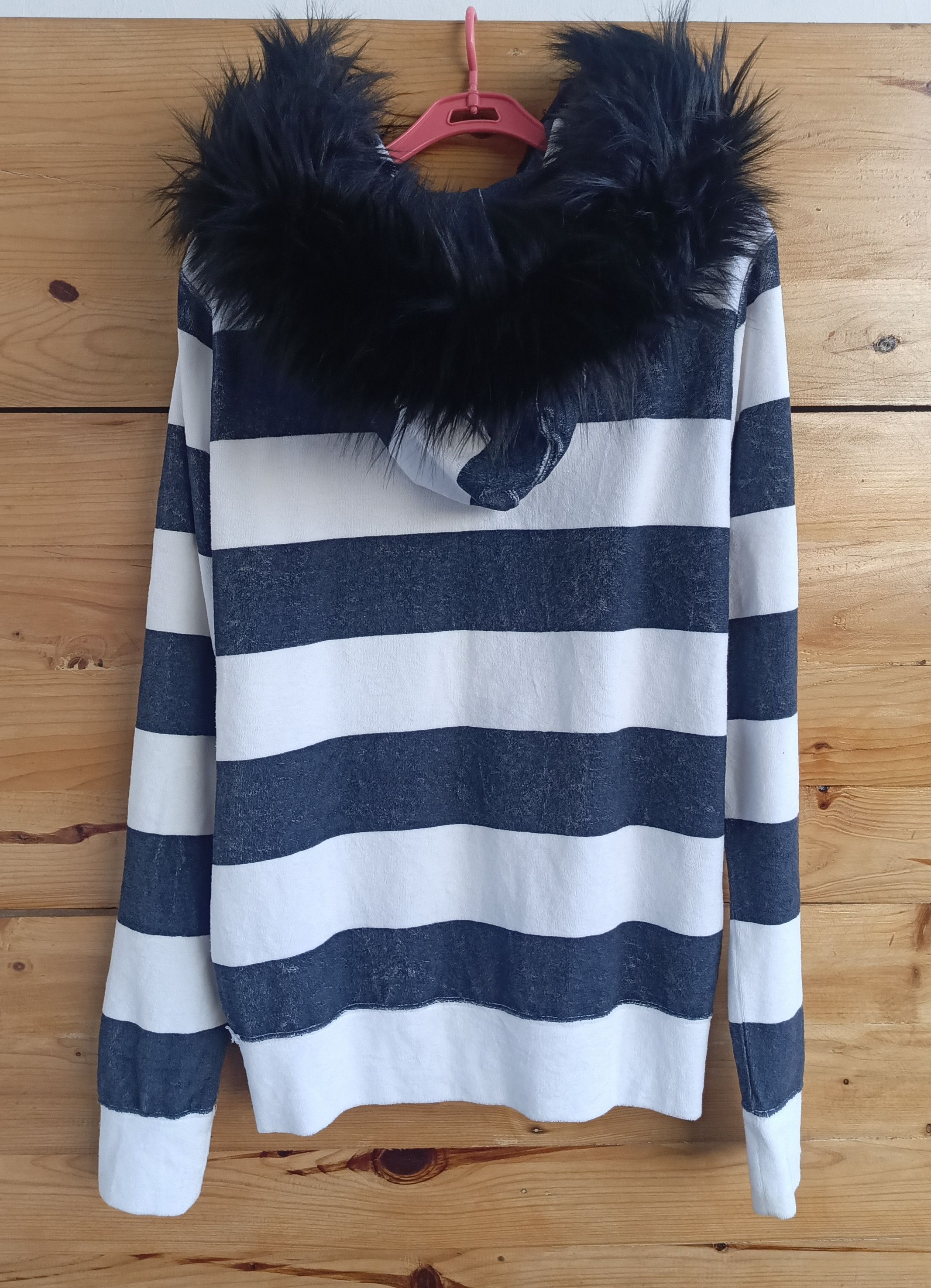 Mari's Rock Striped Fur Velvet Hoodie Size US M / EU 48-50 / 2 - 2 Thumbnail