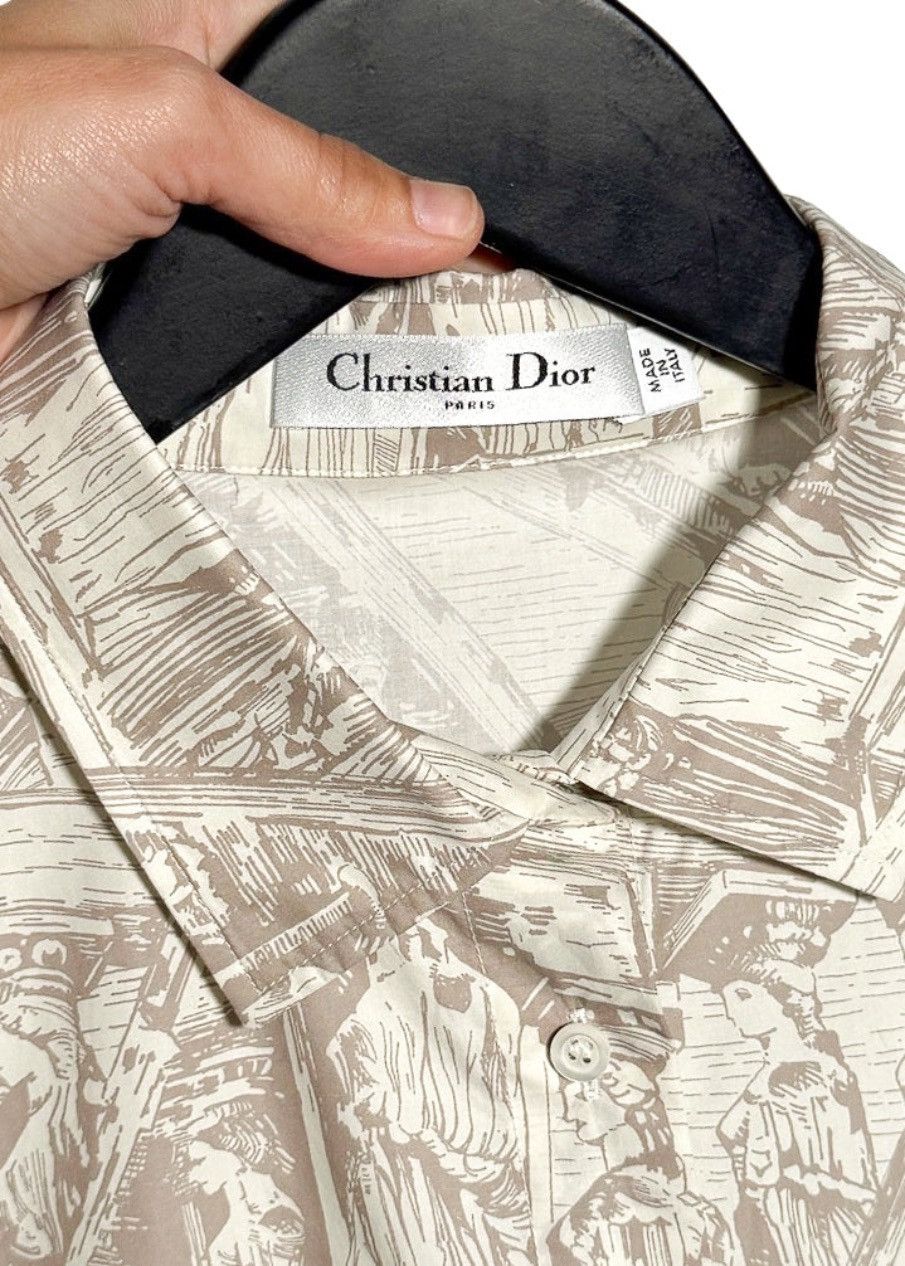 Dior Dior 2022 Greek Print Bee Embroidered Buttoned Shirt Size M / US 6-8 / IT 42-44 - 4 Thumbnail