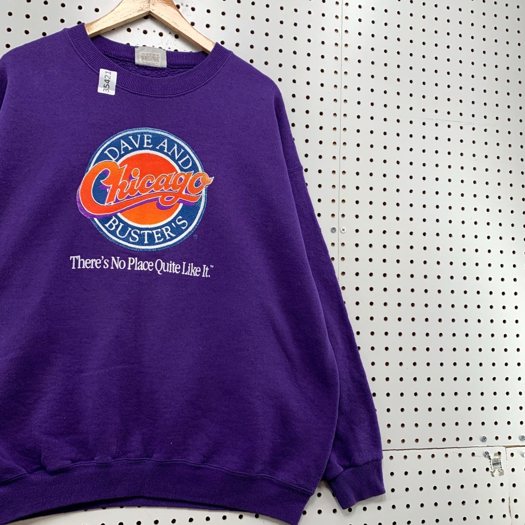 Lee VINTAGE Lee Crewneck Sweatshirt Mens XL Purple 90s USA Dave & Busters Chicago Pullover Size US XL / EU 56 / 4 - 3 Thumbnail