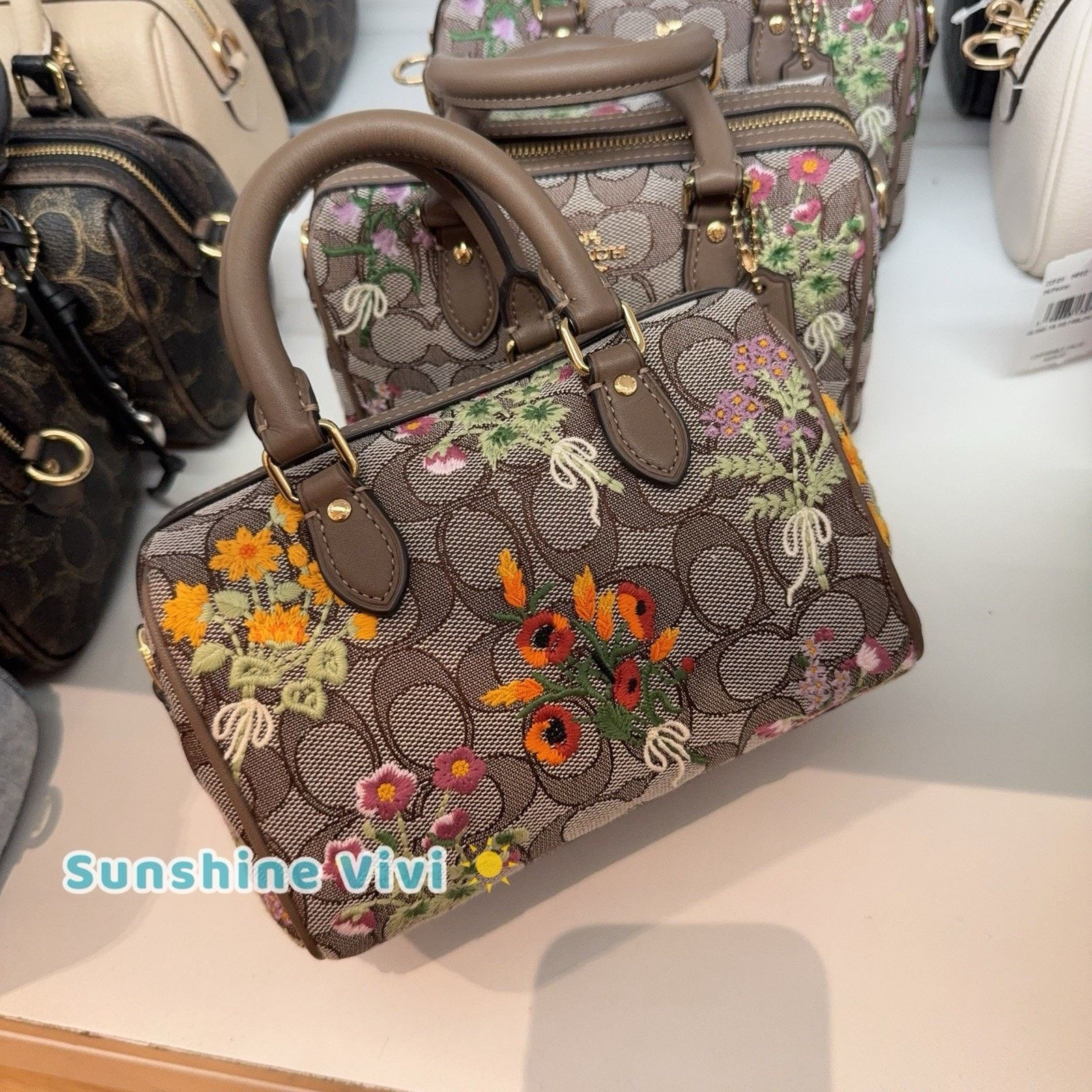 Coach NWT Coach Mini Rowan Crossbody Bag Floral Embroidery CDY31 Size ONE SIZE - 3 Thumbnail