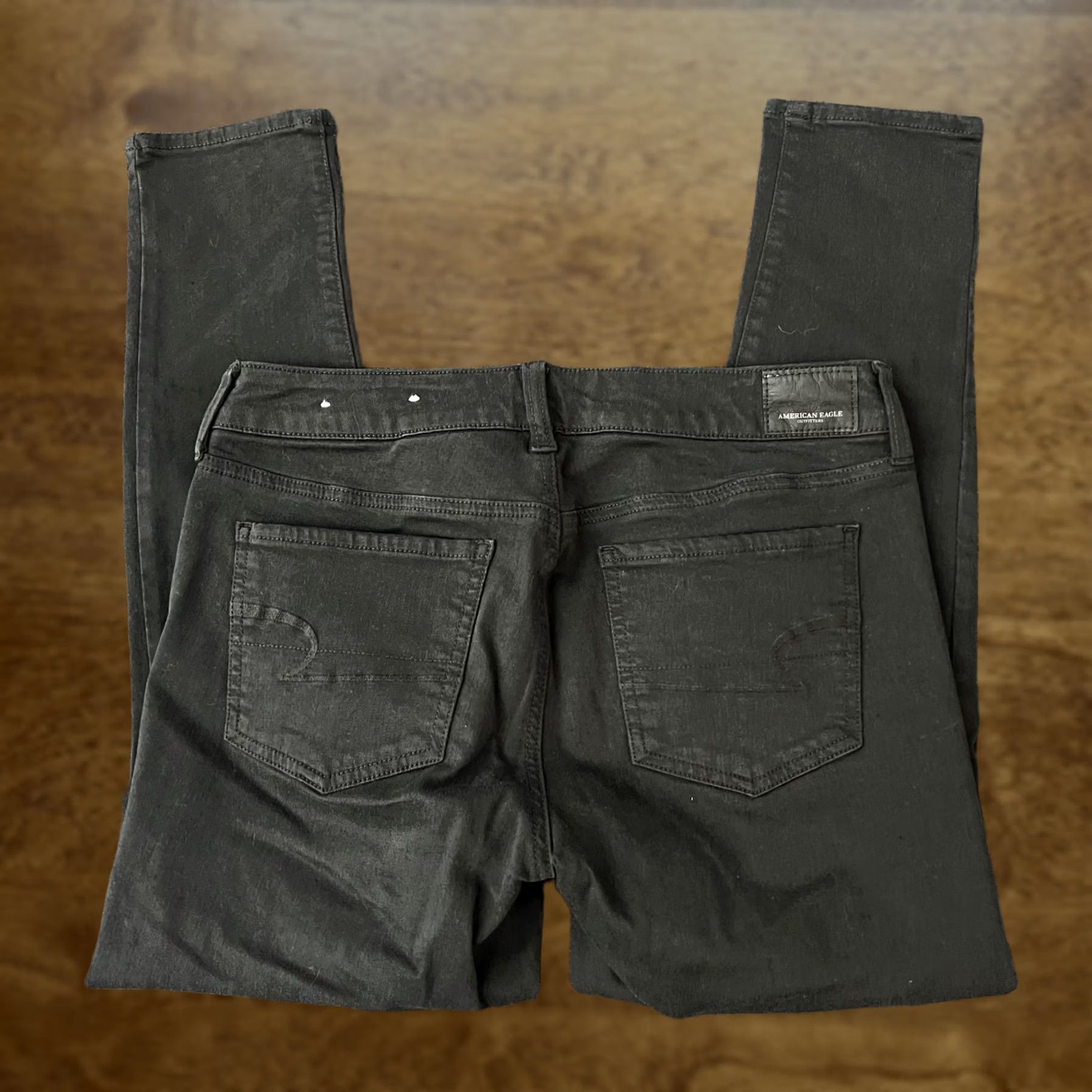 American Eagle Outfitters American Eagle Outfitters Skinny Jeans Womens 8 Black Stretch Distressed Denim Size 30" / US 8 / IT 44 - 1 Thumbnail