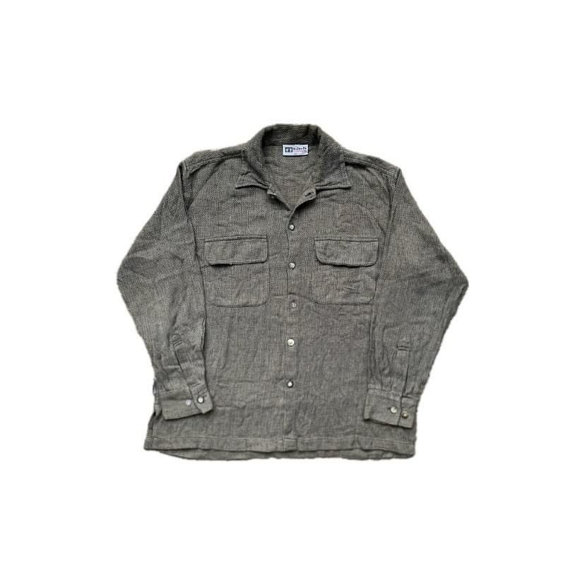 image of Skategang x Vintage 90's Bitch Skateboards Shirt Jacket in Dark Grey/Green, Men's (Size Large)