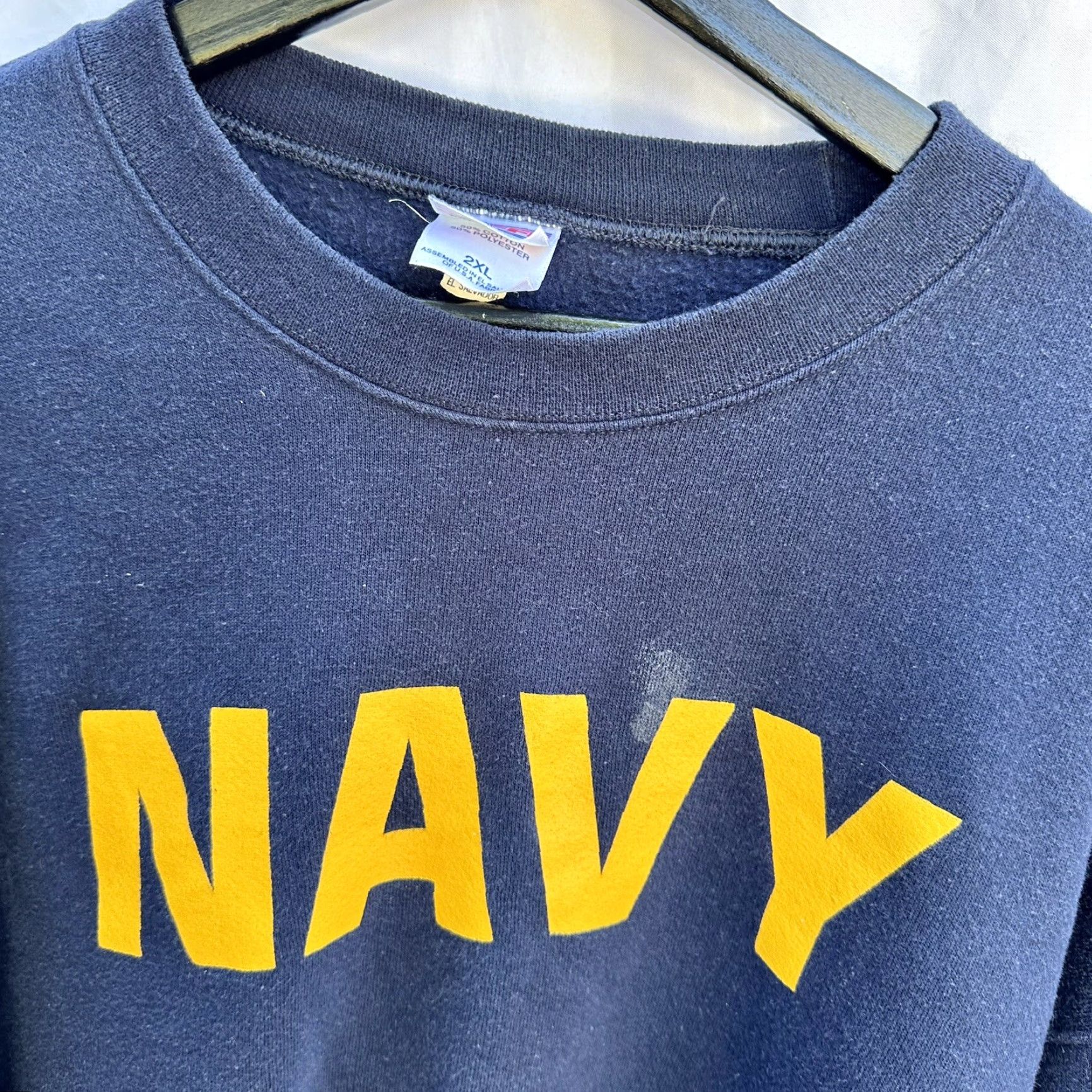 Vintage VINTAGE US Navy Blue Sweatshirt 2XL Size US XXL / EU 58 / 5 - 2 Thumbnail