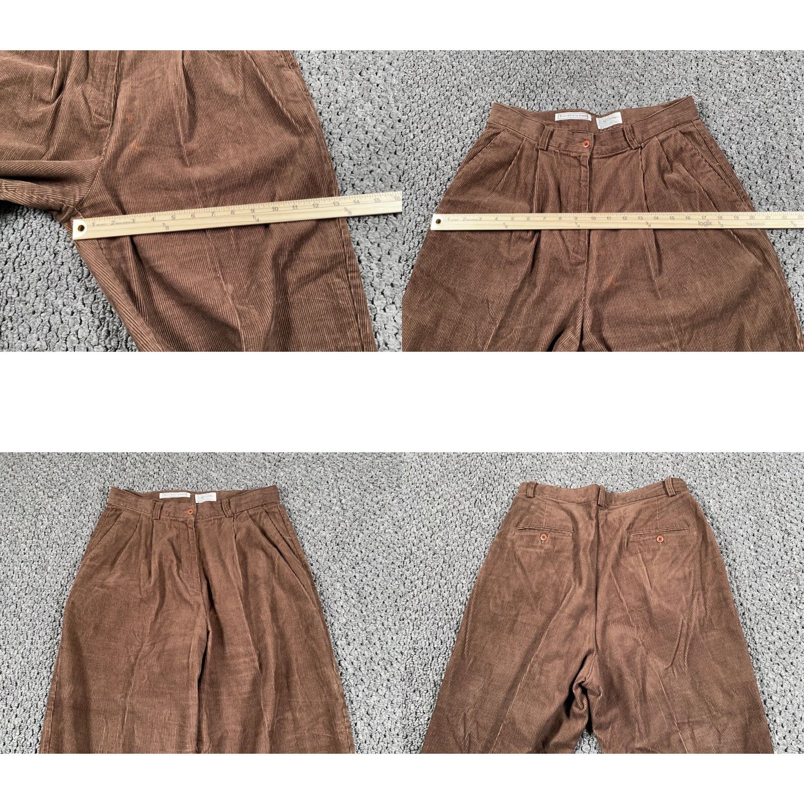 Izod IZOD Women's Pants Corduroy Pleated 14 Brown Lightweight Cotton Rayon 90s Casual Preppy, Inseam 31, High Rise, Straight Leg, Regular, IZOD Club Size 36" / US 14 / IT 50 - 8 Thumbnail