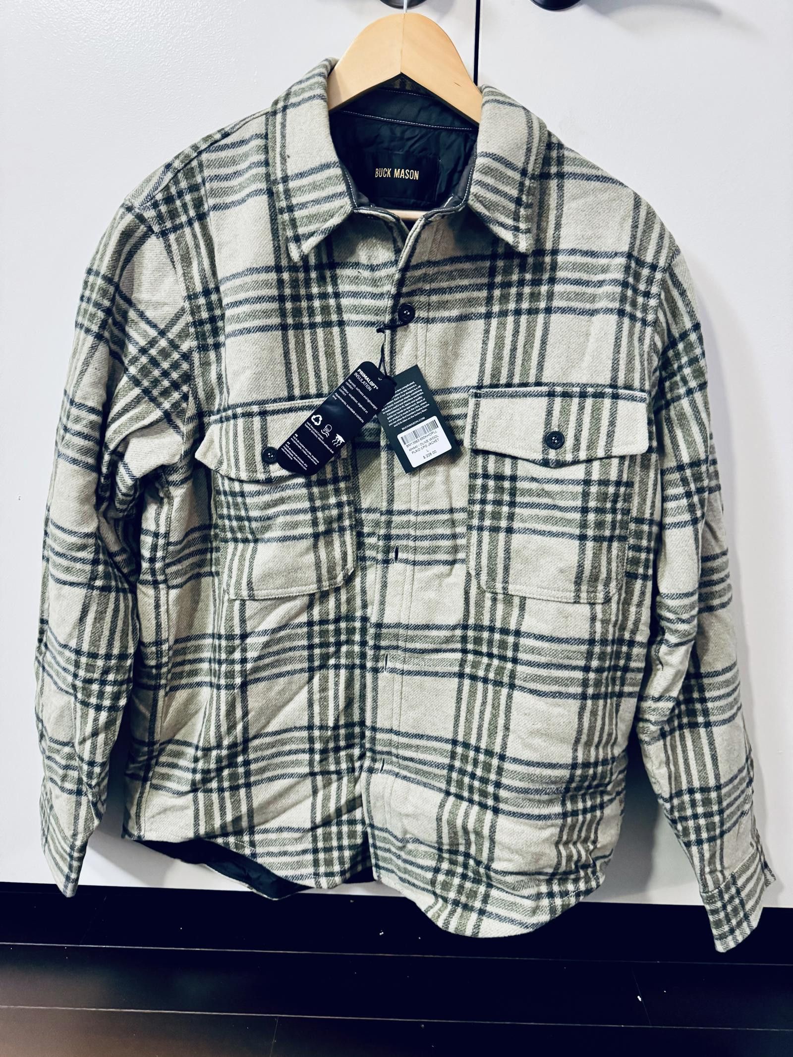 Buck Mason Buck Mason Khaki Olive Wool Plaid CPO Jacket Size US L / EU 52-54 / 3 - 1 Thumbnail