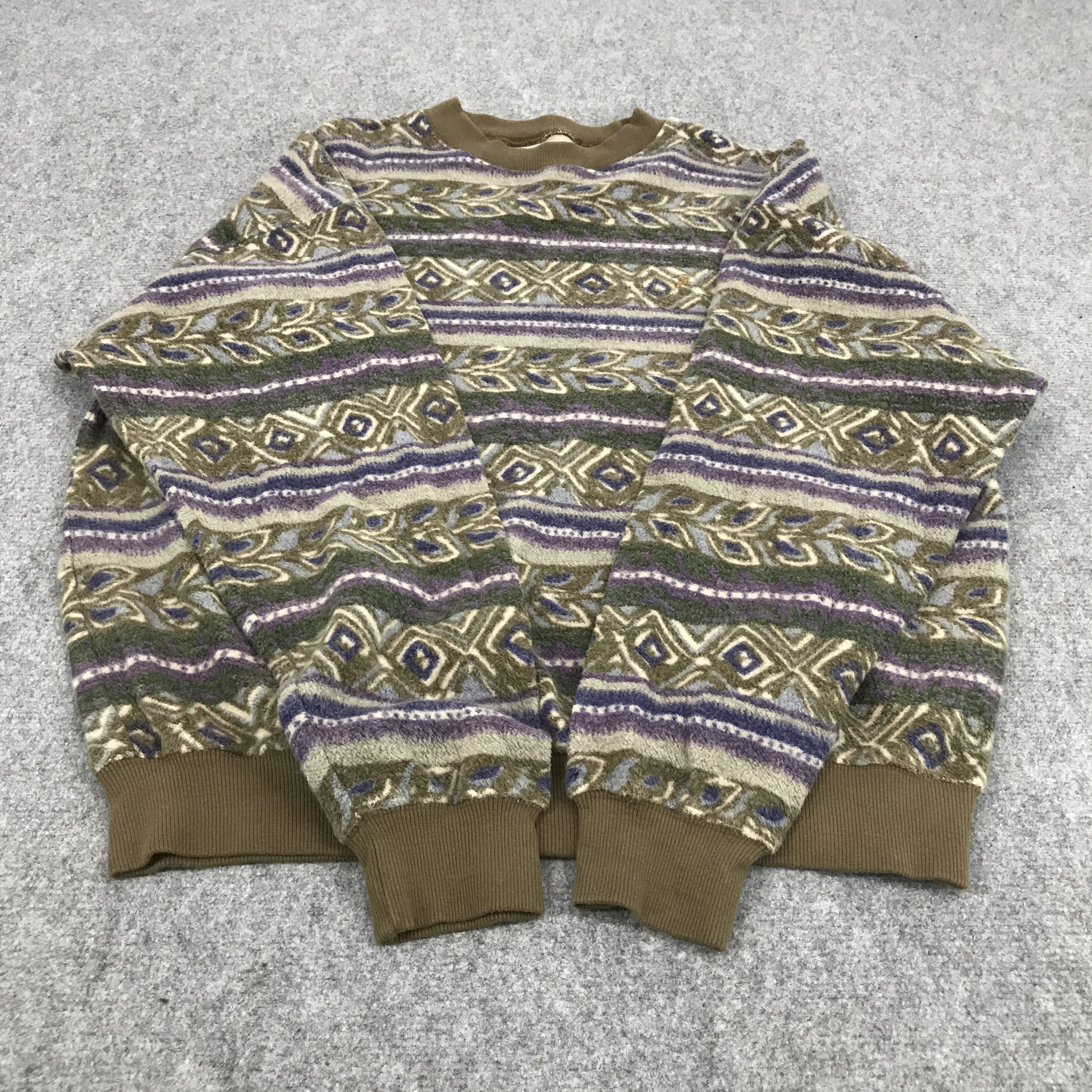 Japanese Brand × Vintage POLO COUNTRY STRIPED NAVAJO DESIGN SWEATSHIRT Size US M / EU 48-50 / 2 - 7 Thumbnail