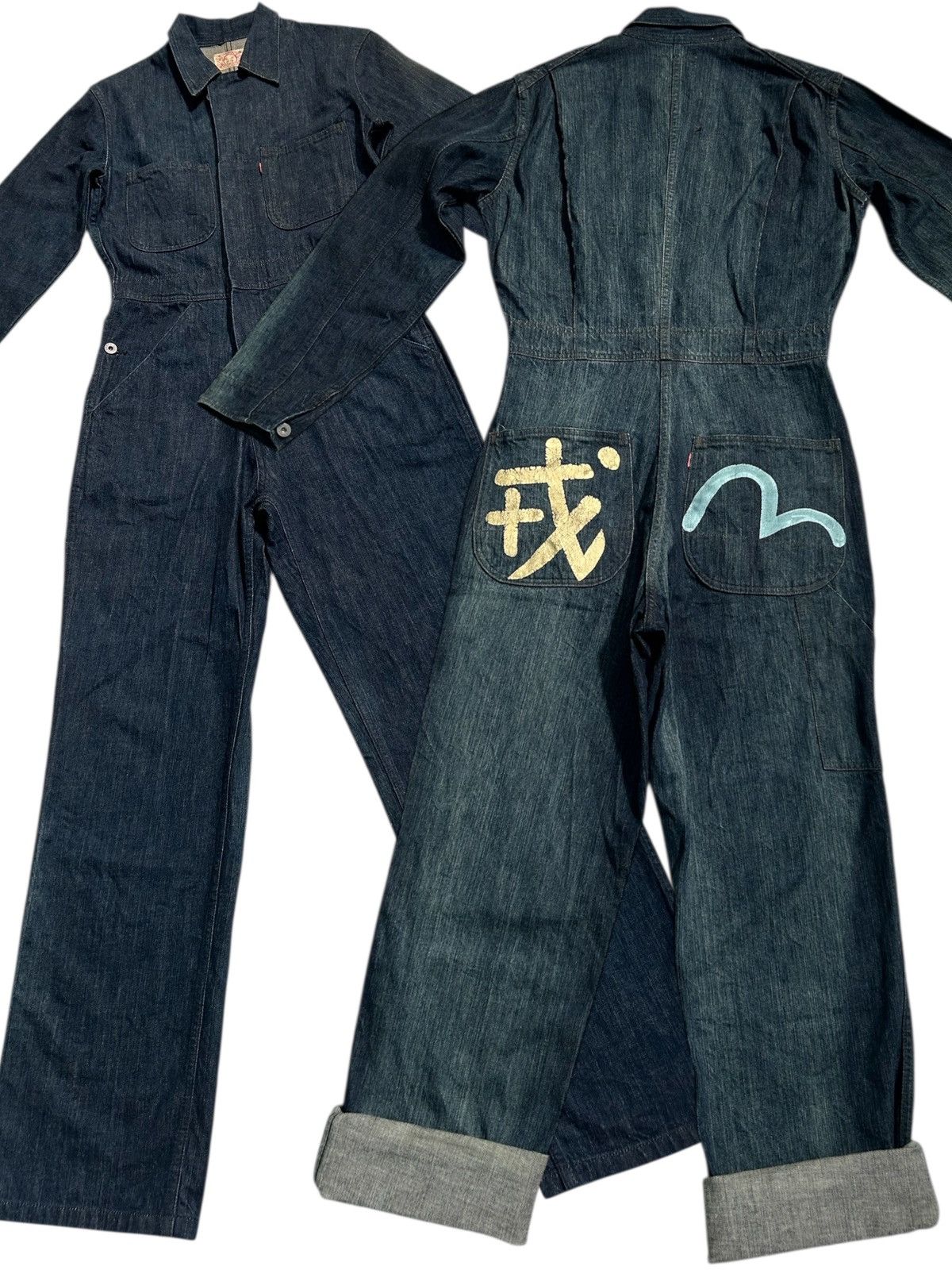 Evisu × Vintage RARE!!! Vintage Evisu Japan Seagull Blue Denim Coverall Size US 38 / EU 54 - 1 Thumbnail