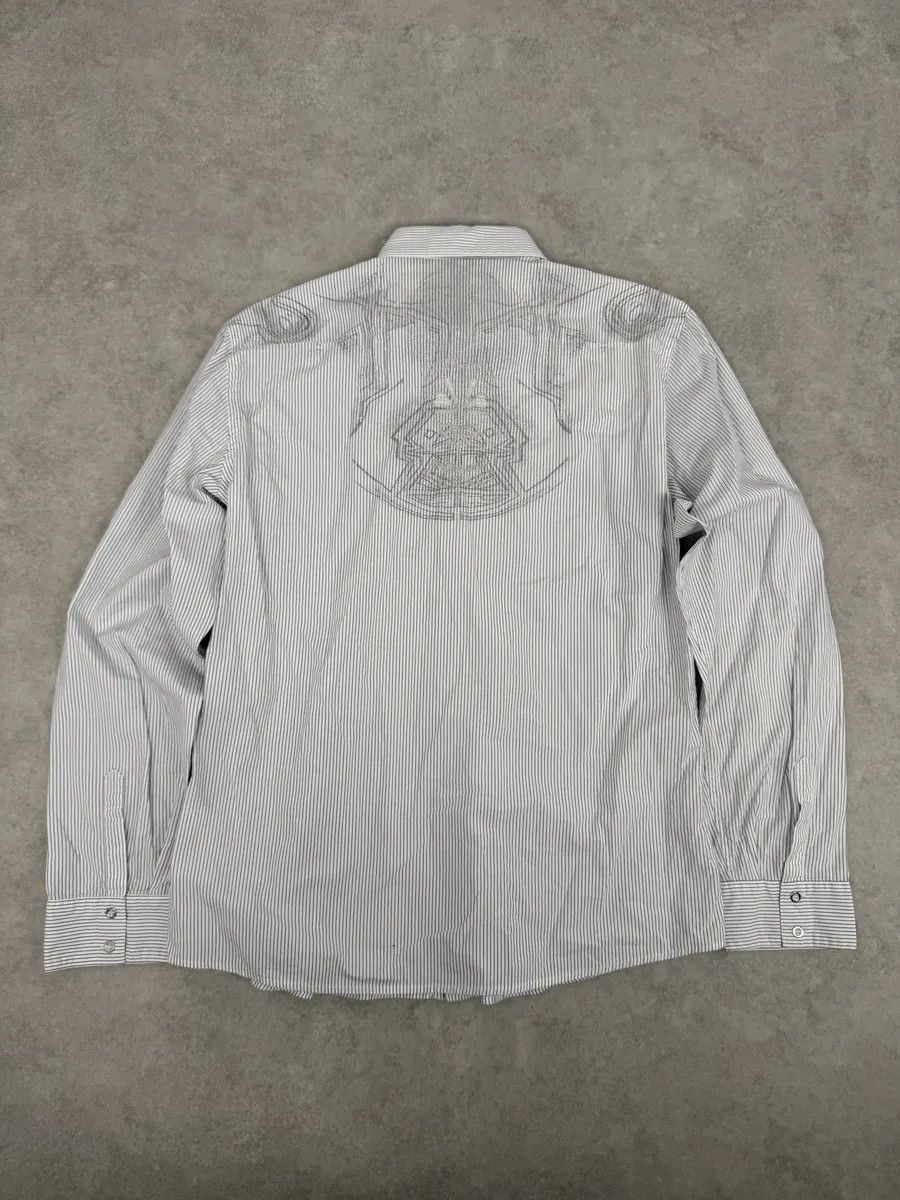 Marithe + Francois Girbaud 2000s Marithé + François Girbaud White & Blue Striped Signature Shirt Size US M / EU 48-50 / 2 - 2 Thumbnail