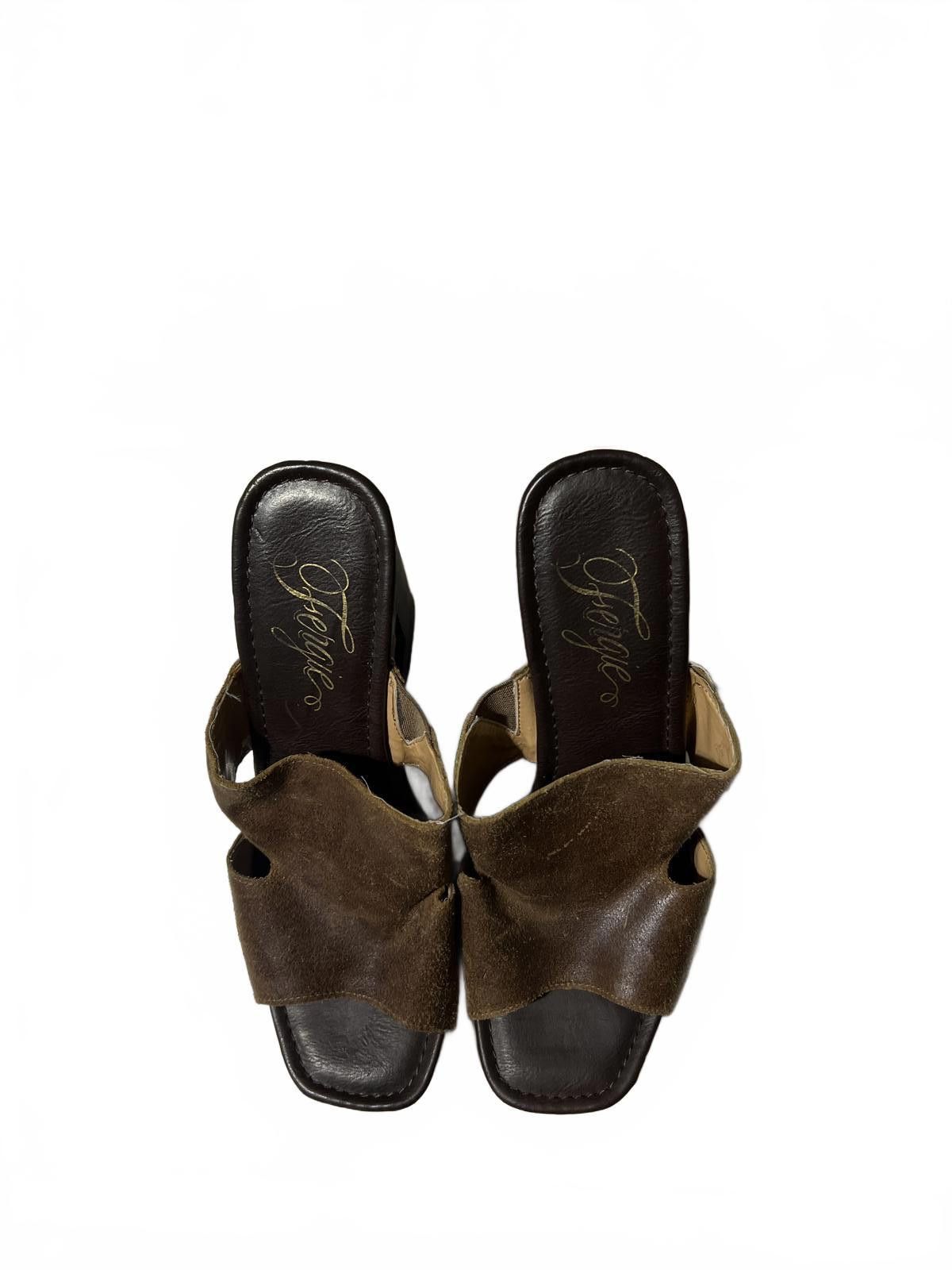 Other Fergie Brown leather Wedge Sandals Stud Accents 8.5 Size US 8.5 / IT 38.5 - 4 Thumbnail
