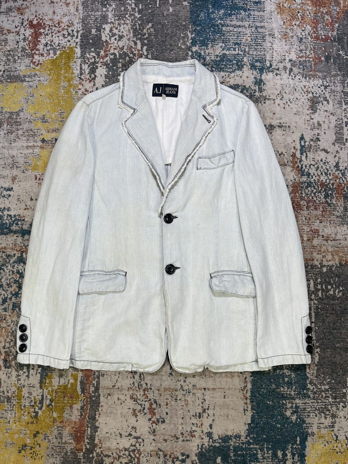 Armani Armani Jeans Hemp Denim Aged Jacket Size US M / EU 48-50 / 2 - 1 Thumbnail