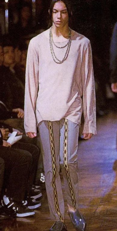 Number (N)ine 01 Runway Gold-Trim Embroidered Shorts