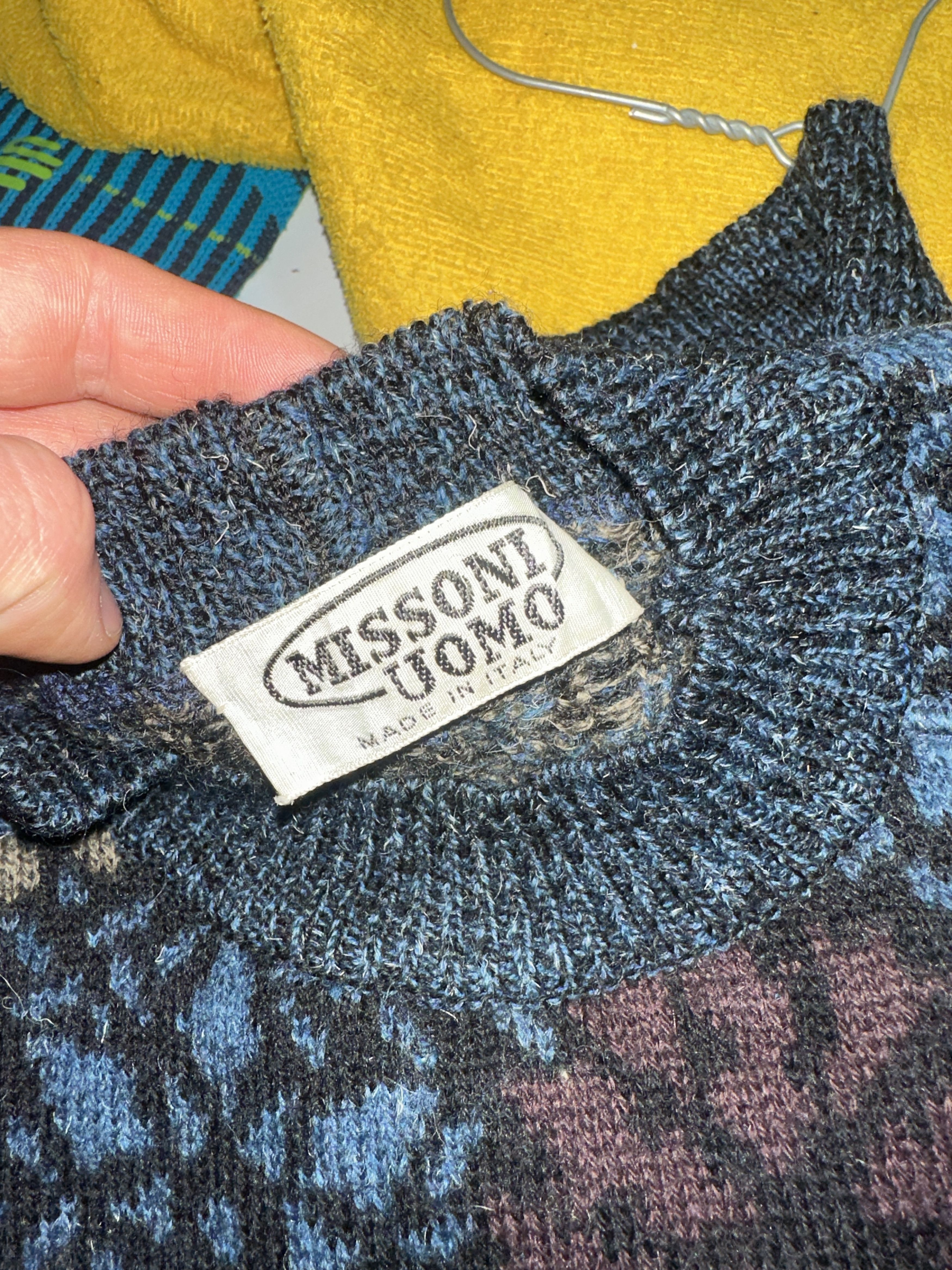 Missoni 90s Missoni Uomo Floral Knit Navy Cardigan Sweater Size M 50 Size US M / EU 48-50 / 2 - 4 Thumbnail