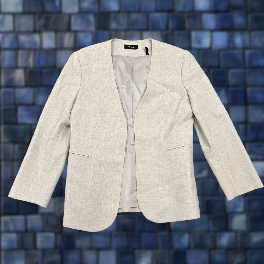Theory Theory Blazer Womens 4 Beige Wool Jacket Workwear Size S / US 4 / IT 40 - 1 Thumbnail