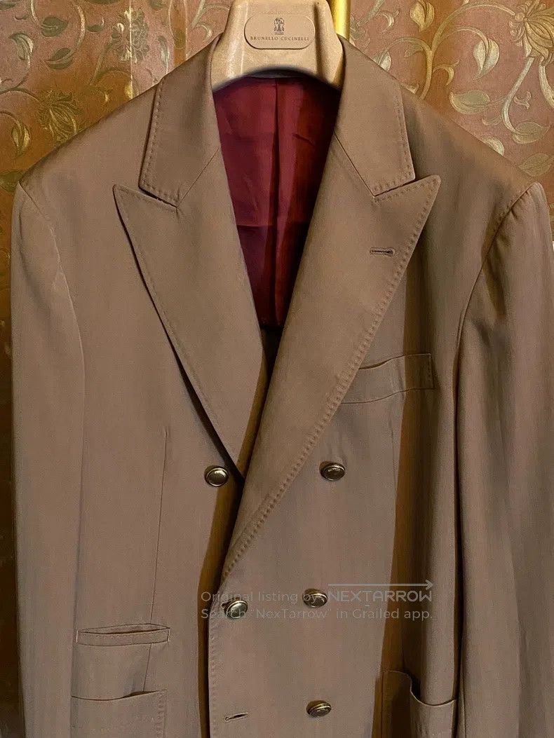 Brunello Cucinelli Brunello Cucinelli Wool Double-breasted Suit Jacket Size 48L - 2 Thumbnail